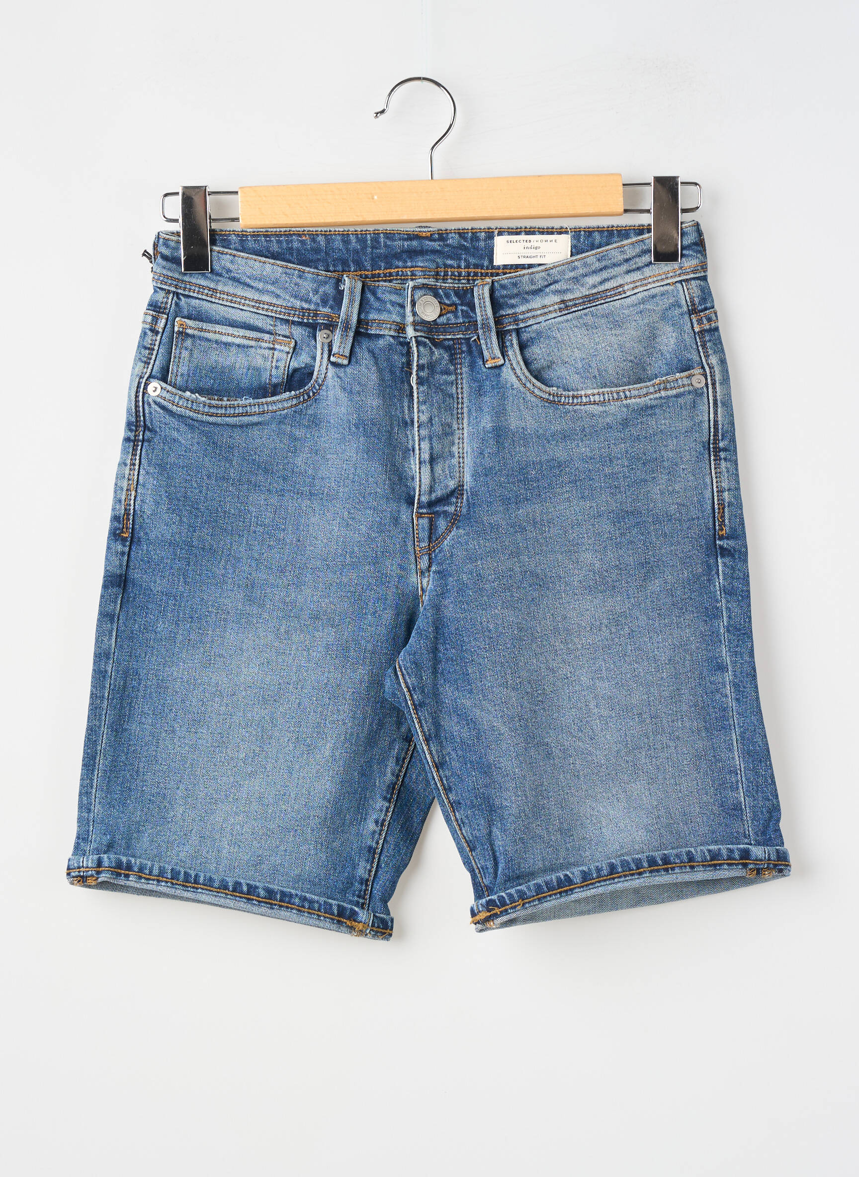 Bermudă țesătură denim mărime normală albastru SELECTED bărbat