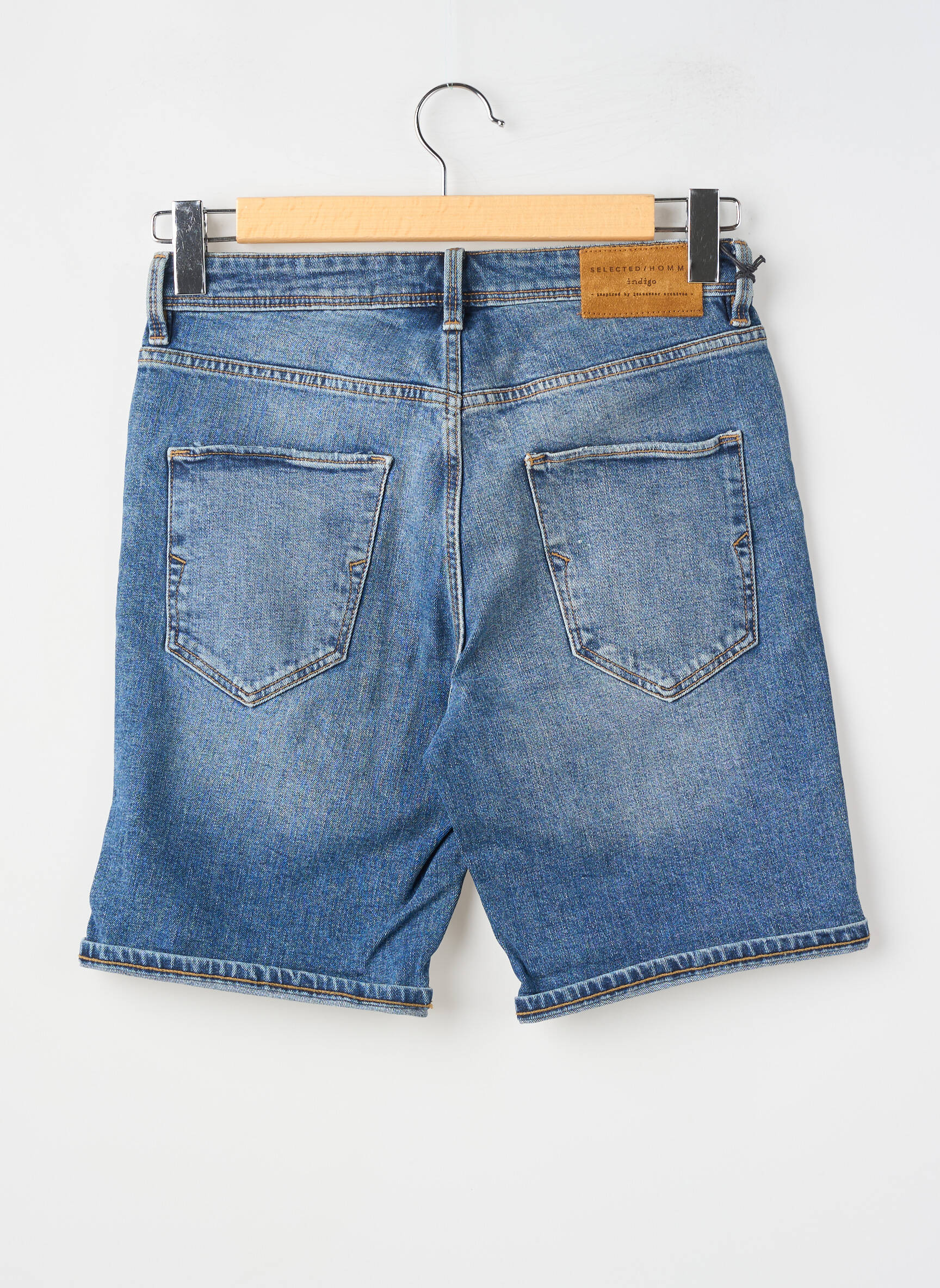 Bermudă țesătură denim mărime normală albastru SELECTED bărbat
