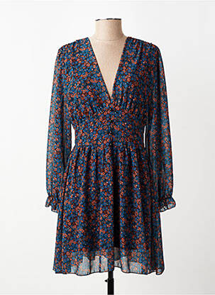 Rochie scurtă mâneci lungi mâneci lungi albastru NEW COLLECTION femeie