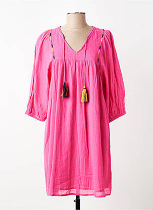 Rochie midi mâneci 3/4 mâneci 3/4 roz LOLA ESPELETA femeie