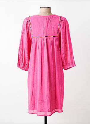 Rochie midi mâneci 3/4 mâneci 3/4 roz LOLA ESPELETA femeie