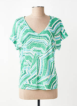 Tricou imprimeu fantezie mâneci scurte verde LOLA ESPELETA femeie