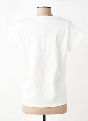 Tricou serigrafie flockată mâneci scurte alb GRACE & MILA femeie