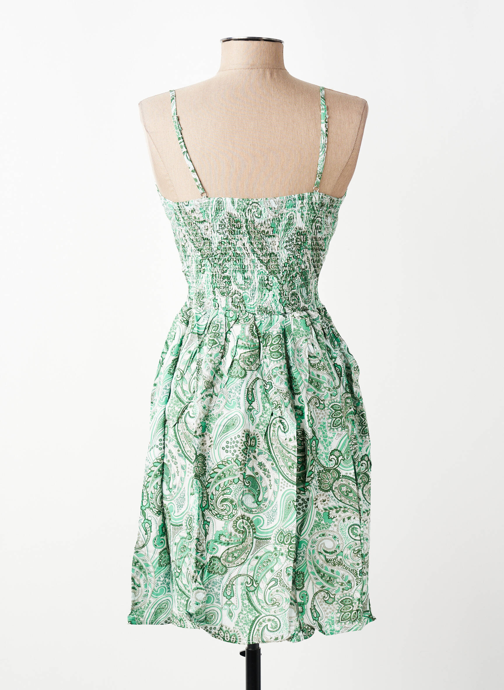 Rochie scurtă croială cambrată bretele subțiri verde MISS SARA FASHION femeie