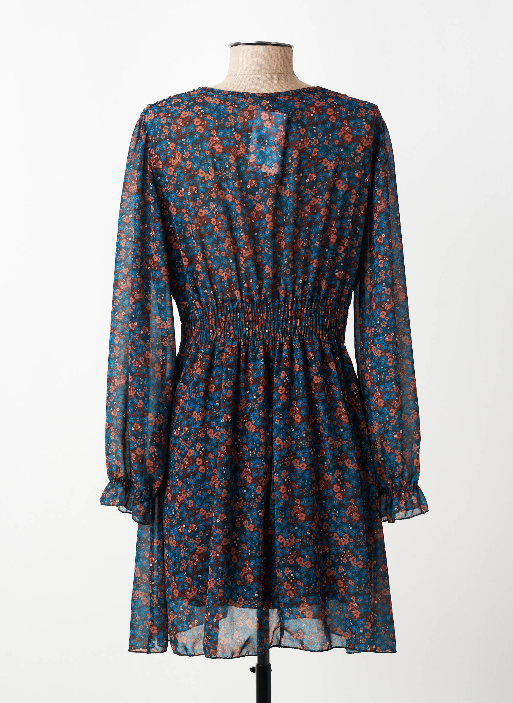 Rochie scurtă mâneci lungi mâneci lungi albastru NEW COLLECTION femeie