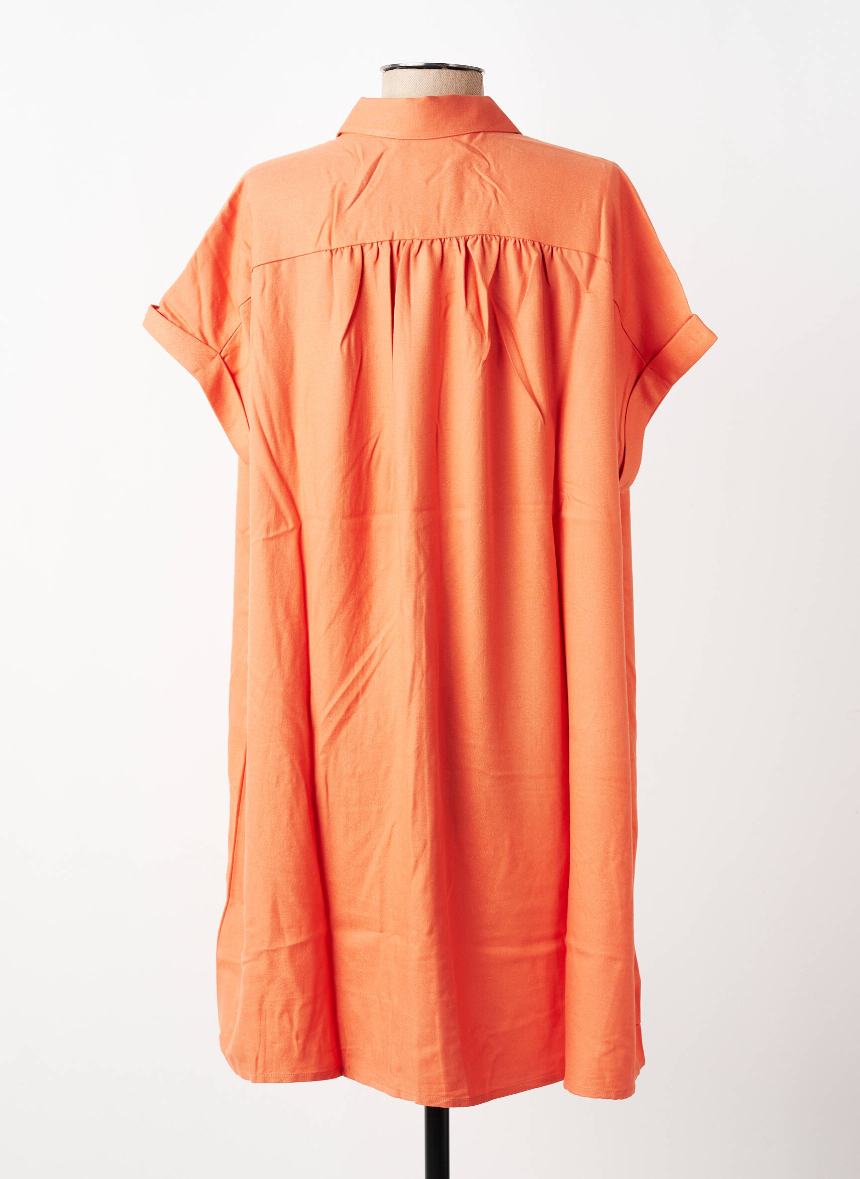 Rochie scurtă mâneci scurte mâneci scurte portocalie LOLA ESPELETA femeie