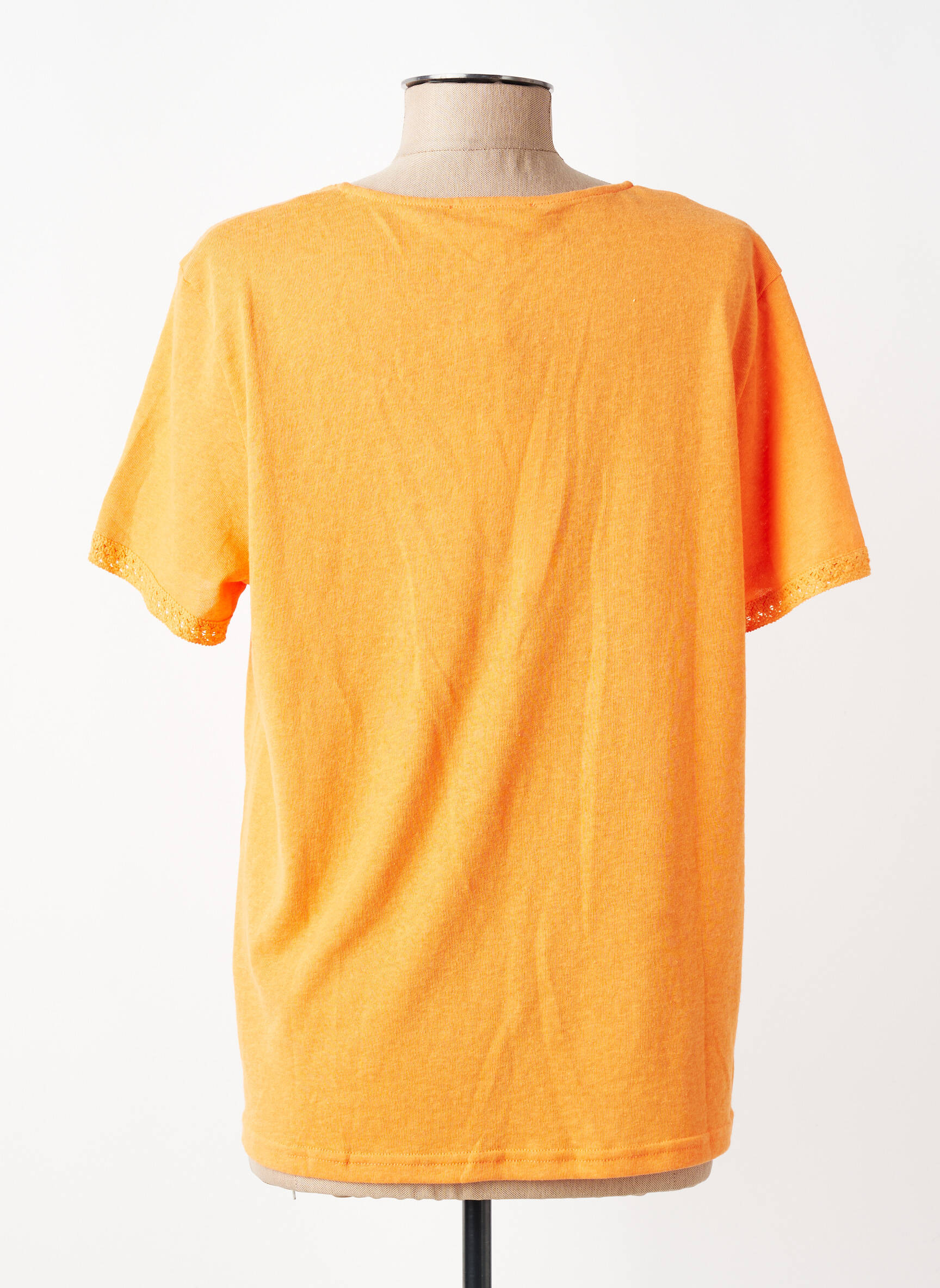 Tricou croială dreaptă mâneci scurte portocalie GRACE & MILA femeie