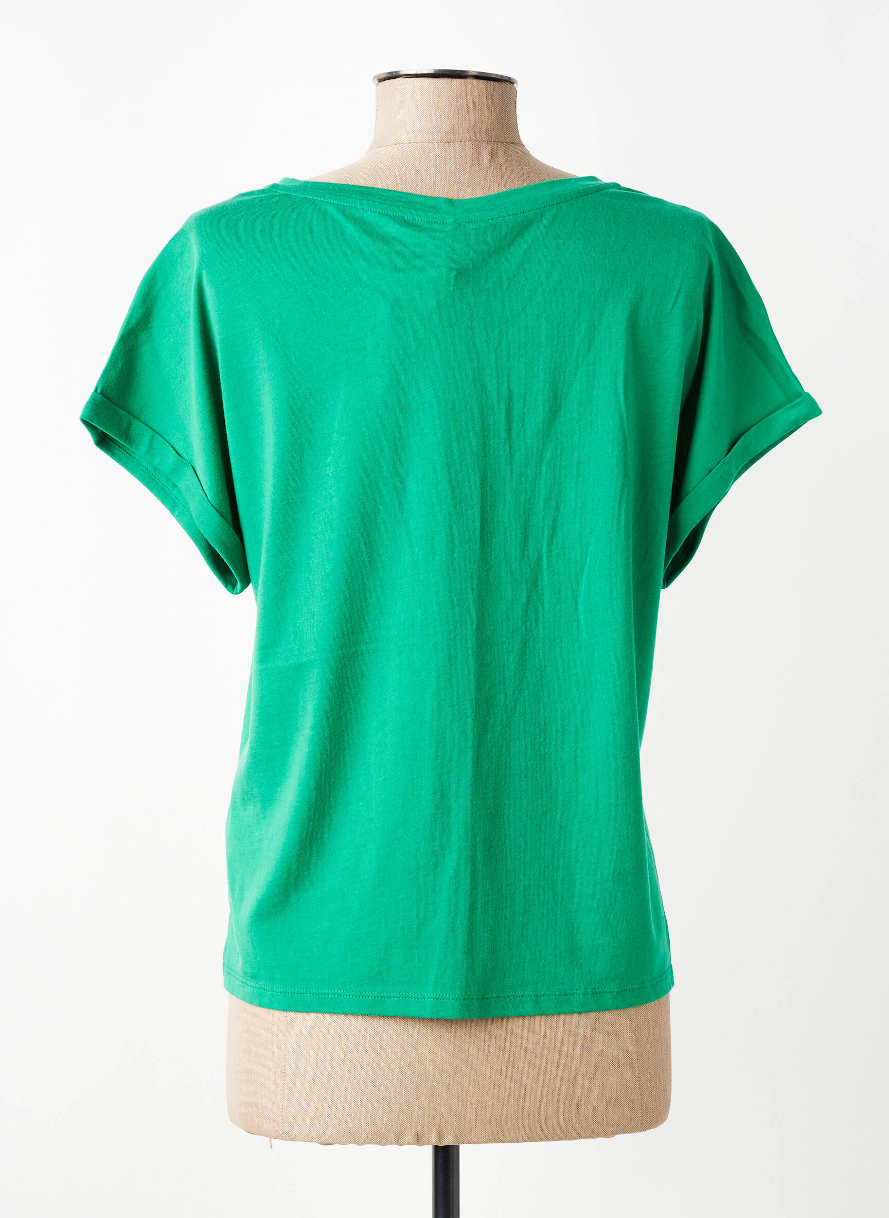 Tricou croială dreaptă mâneci scurte verde LOLA ESPELETA femeie