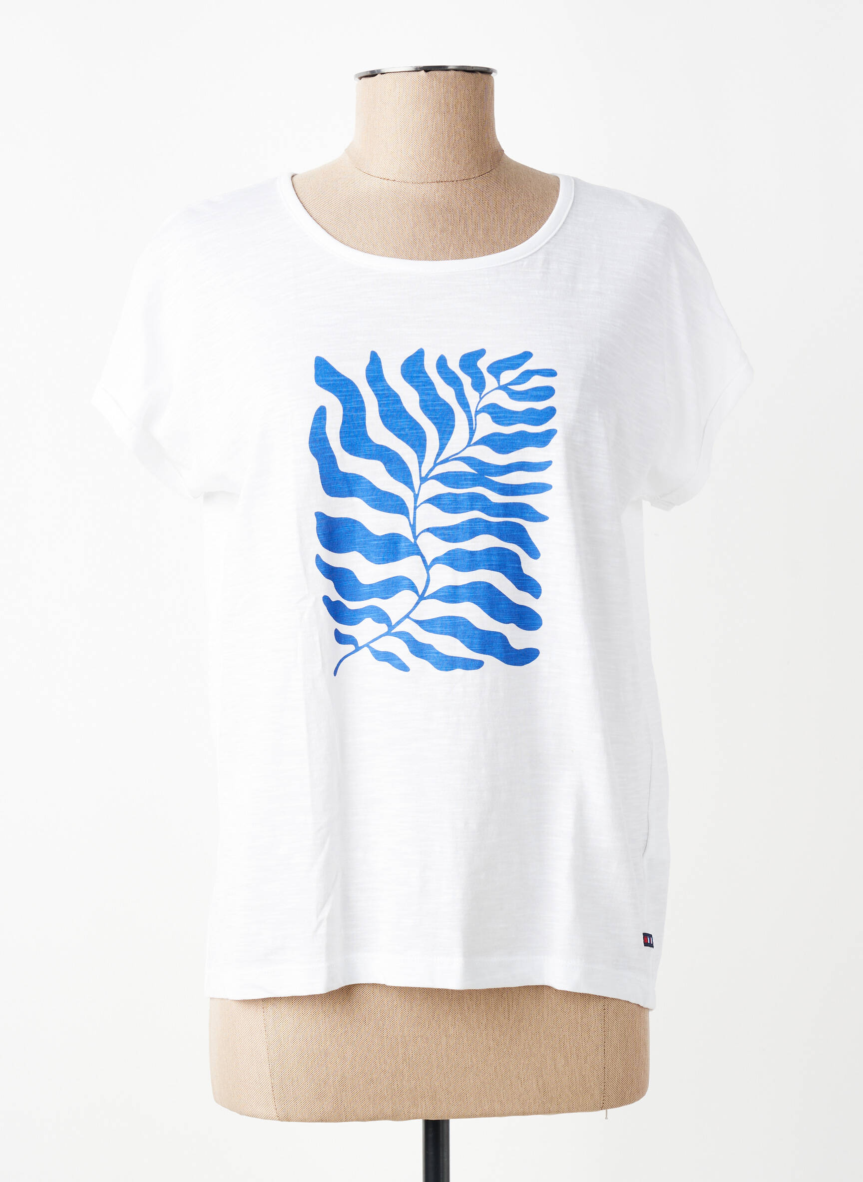 Tricou imprimeu fantezie mâneci scurte alb BATELA femeie