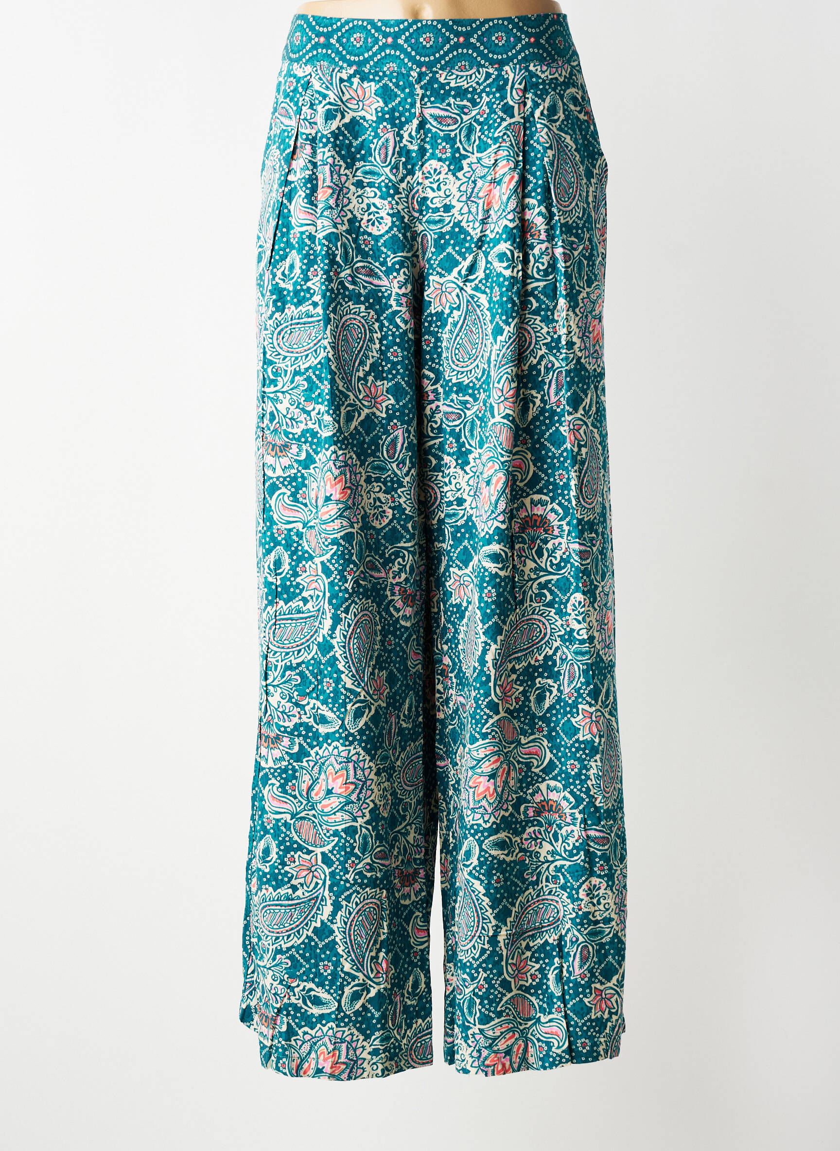 Pantalon larg țesătură poplin mărime normală verde LOLA ESPELETA femeie