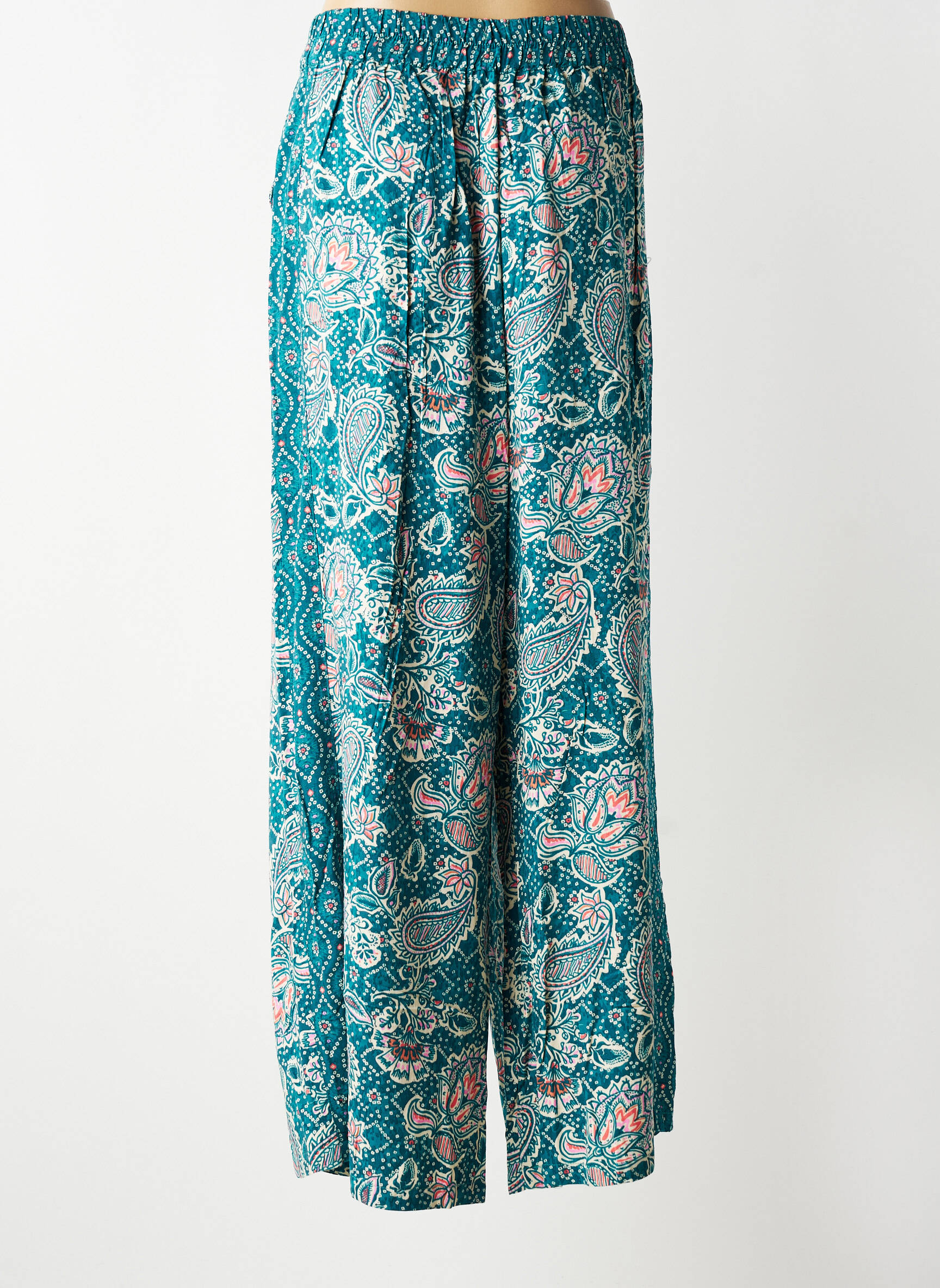 Pantalon larg țesătură poplin mărime normală verde LOLA ESPELETA femeie