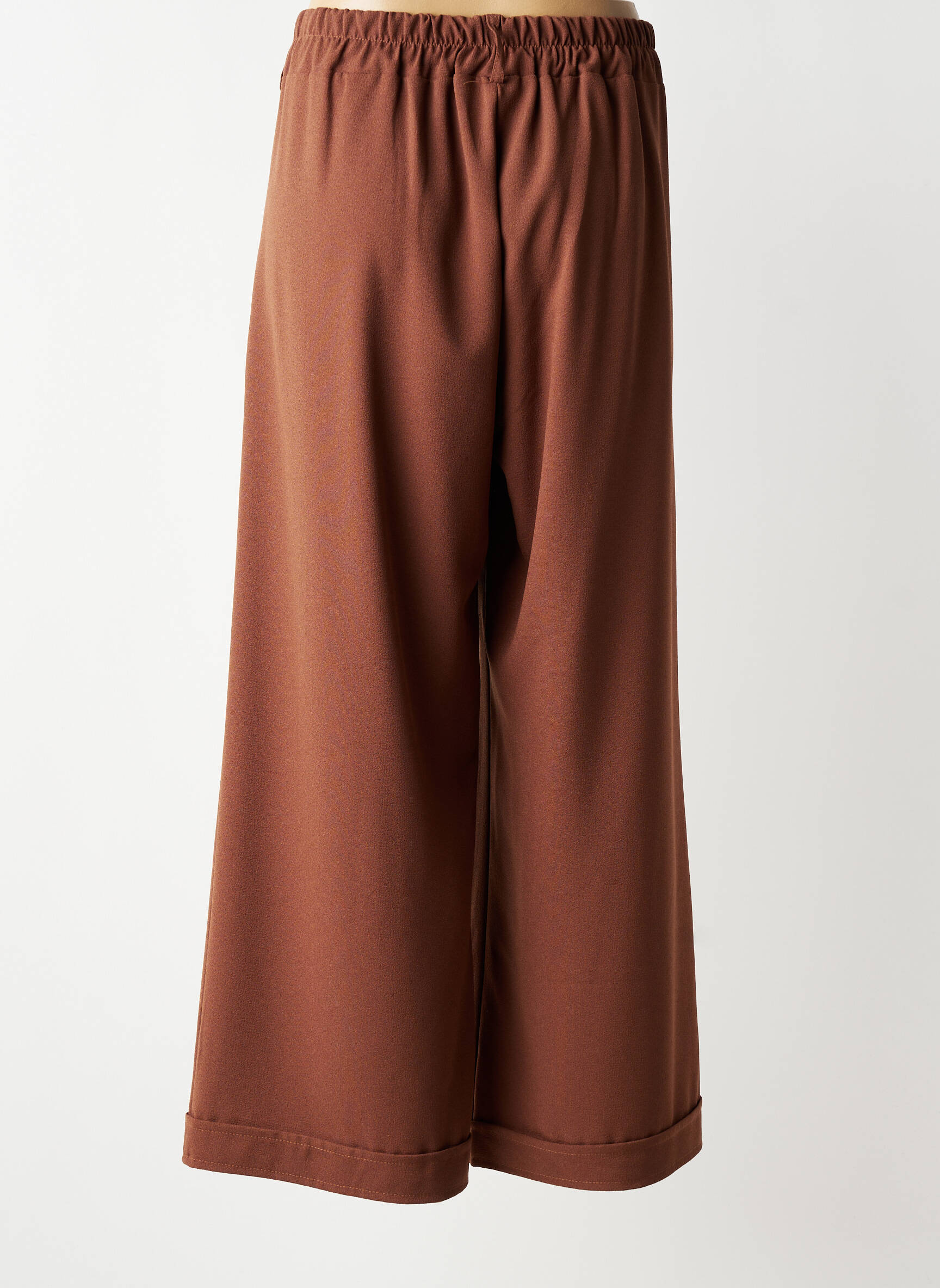 Pantalon 7/8 talie elastică mărime normală maro PAKO LITTO femeie