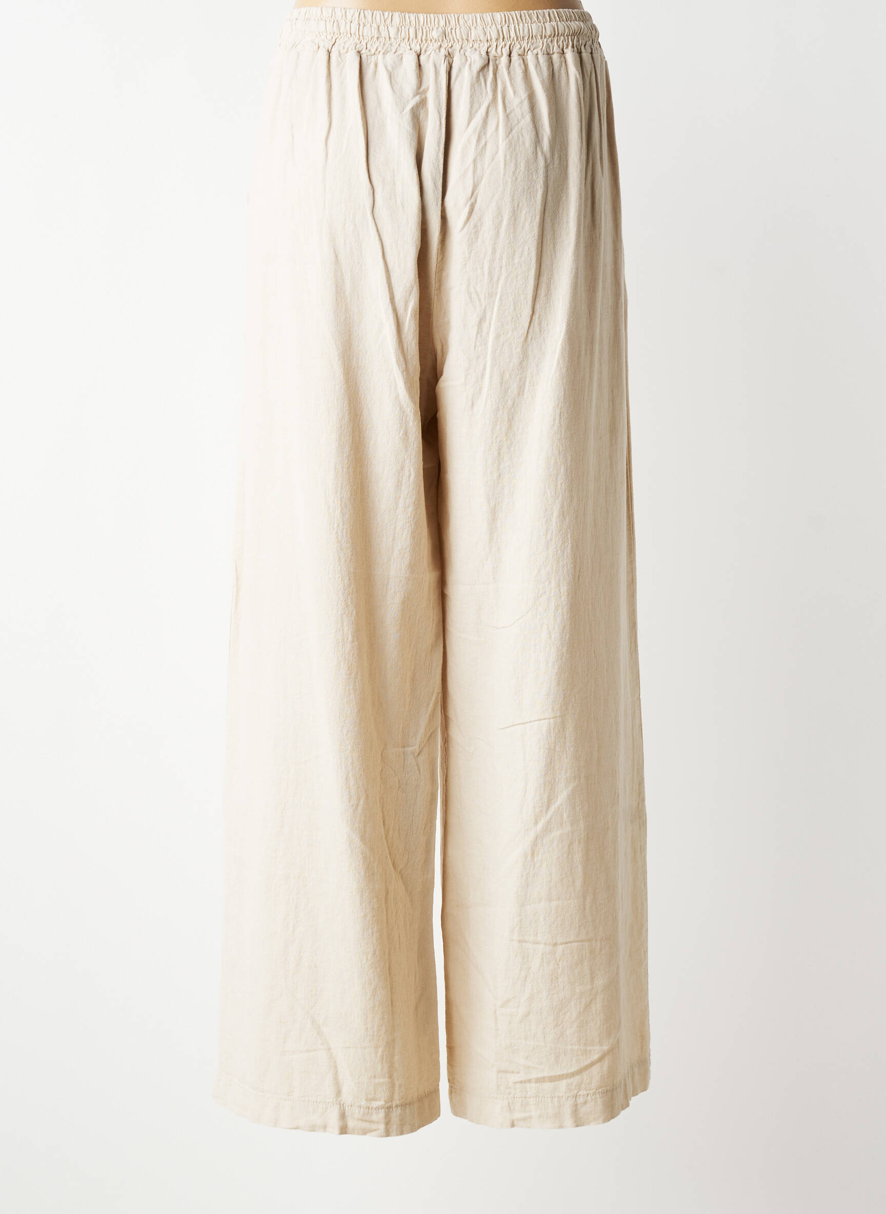 Pantalon larg buzunare mărime normală bej QUATRE VINGT JOURS femeie