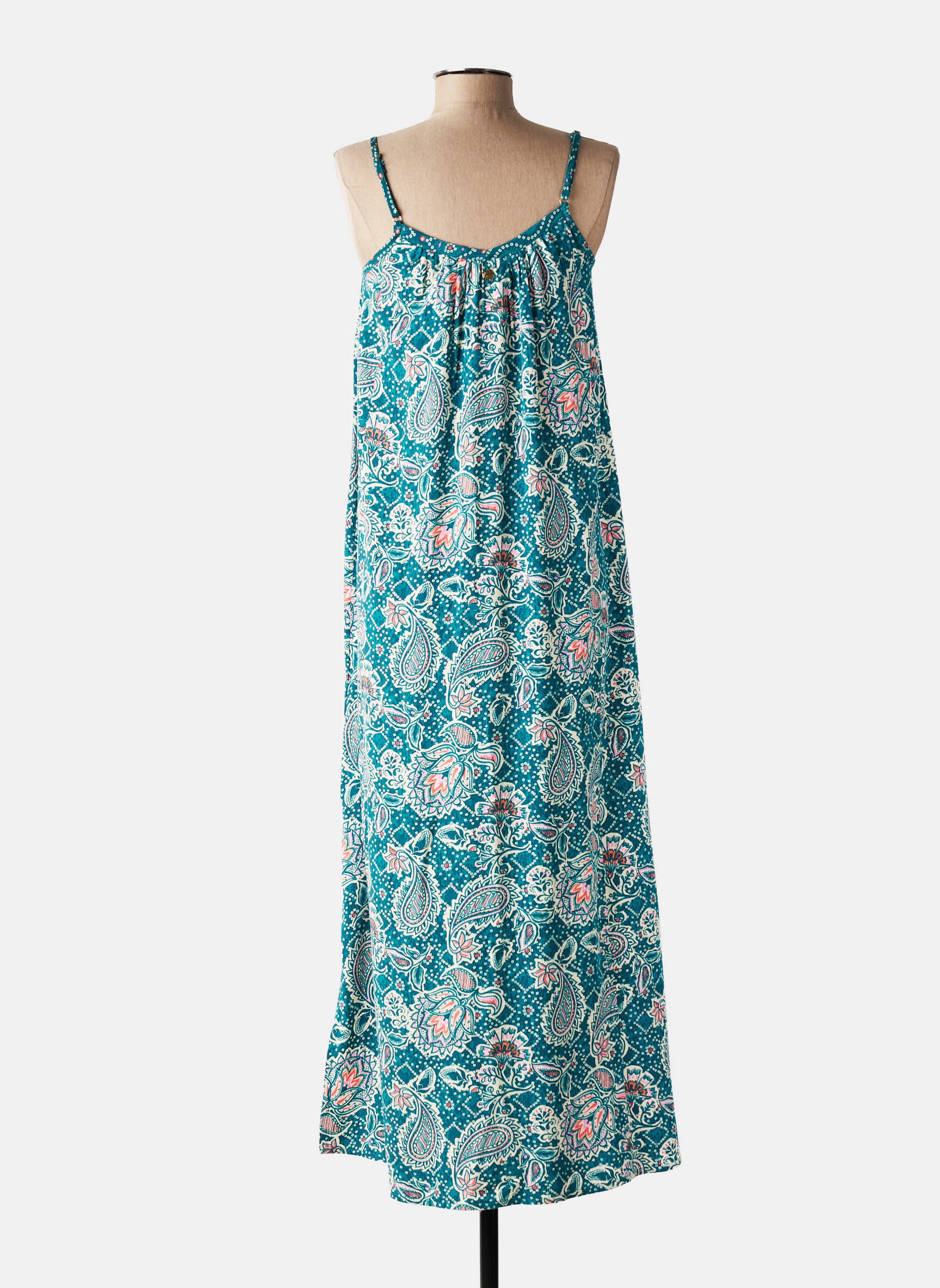 Rochie lungă croială evazată bretele subțiri verde LOLA ESPELETA femeie