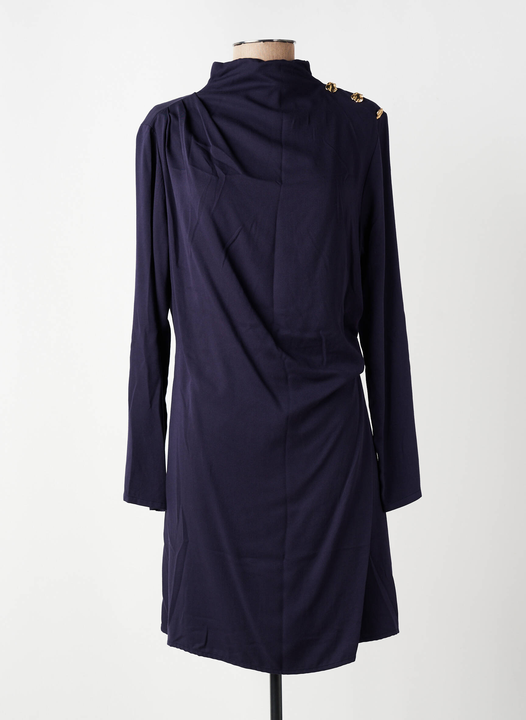 Rochie midi mâneci lungi mâneci lungi albastru AN' GE femeie