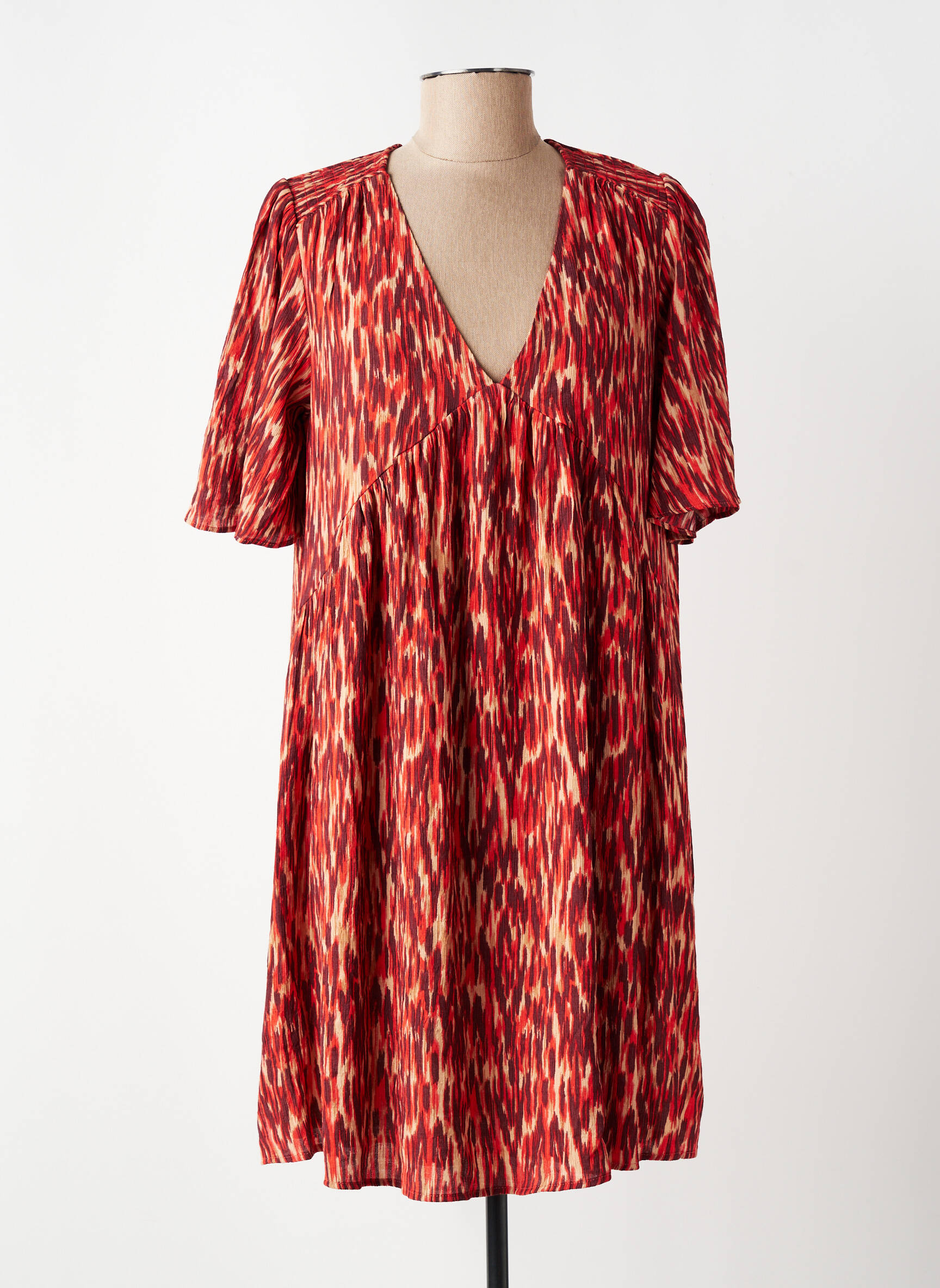 Rochie scurtă mâneci scurte mâneci scurte portocalie GRACE & MILA femeie