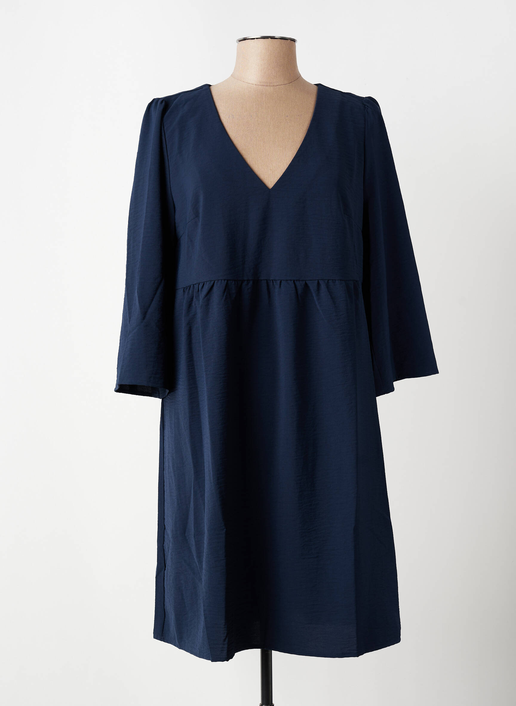 Rochie midi croială fluidă mâneci scurte albastru GRACE & MILA femeie