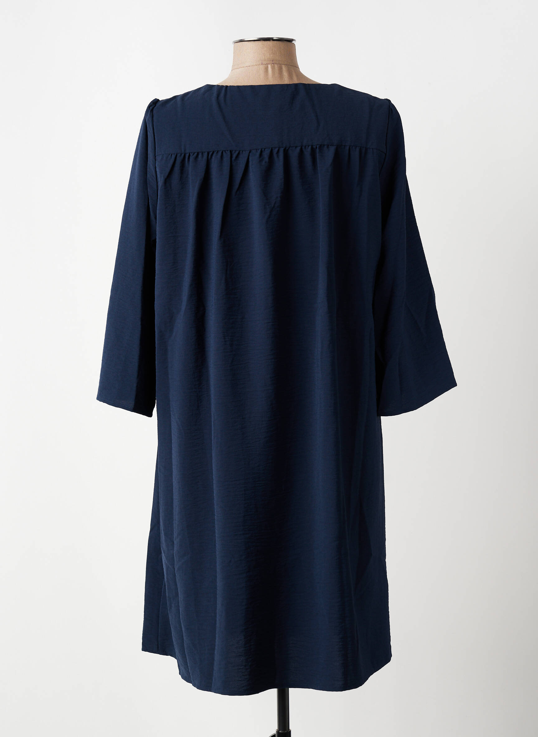 Rochie midi croială fluidă mâneci scurte albastru GRACE & MILA femeie