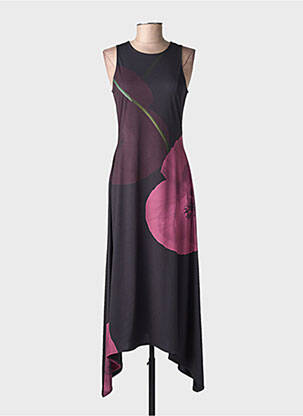 Rochie lungă imprimeu floral fără mâneci violet DESIGUAL femeie