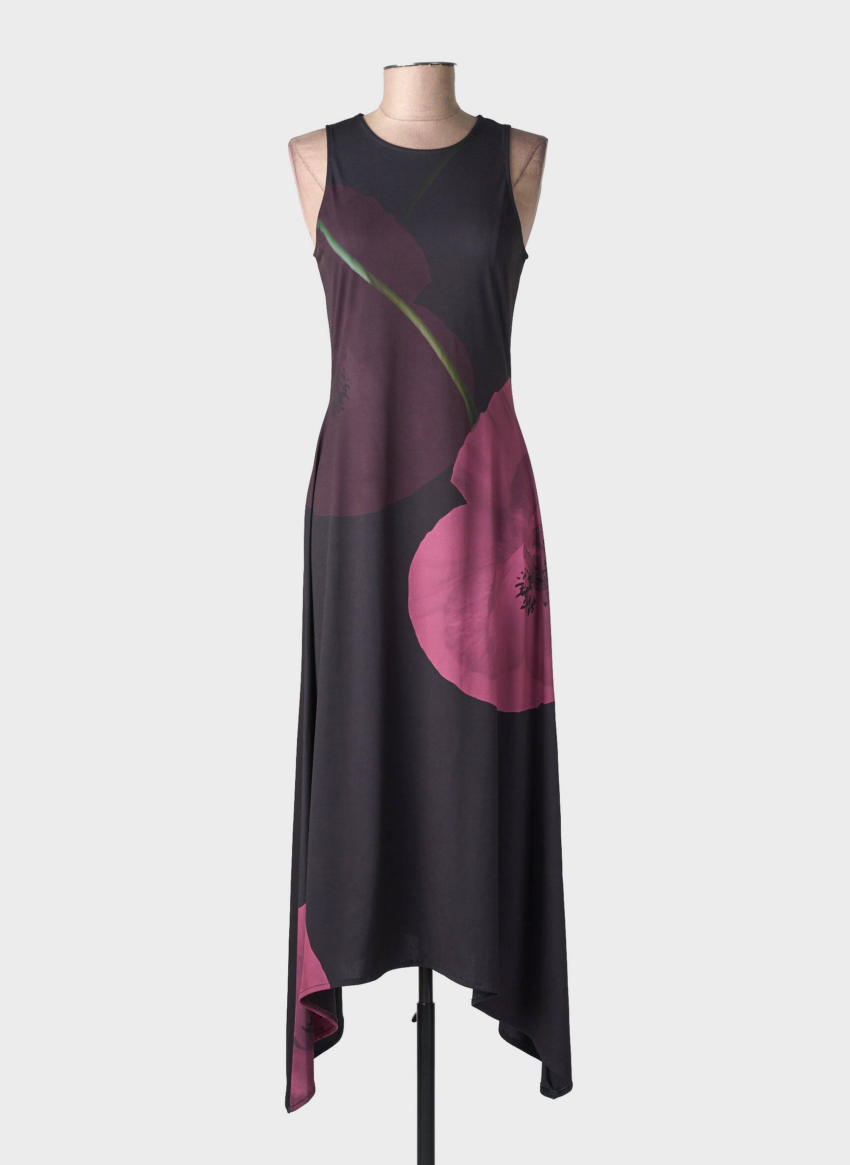 Rochie lungă imprimeu floral fără mâneci violet DESIGUAL femeie