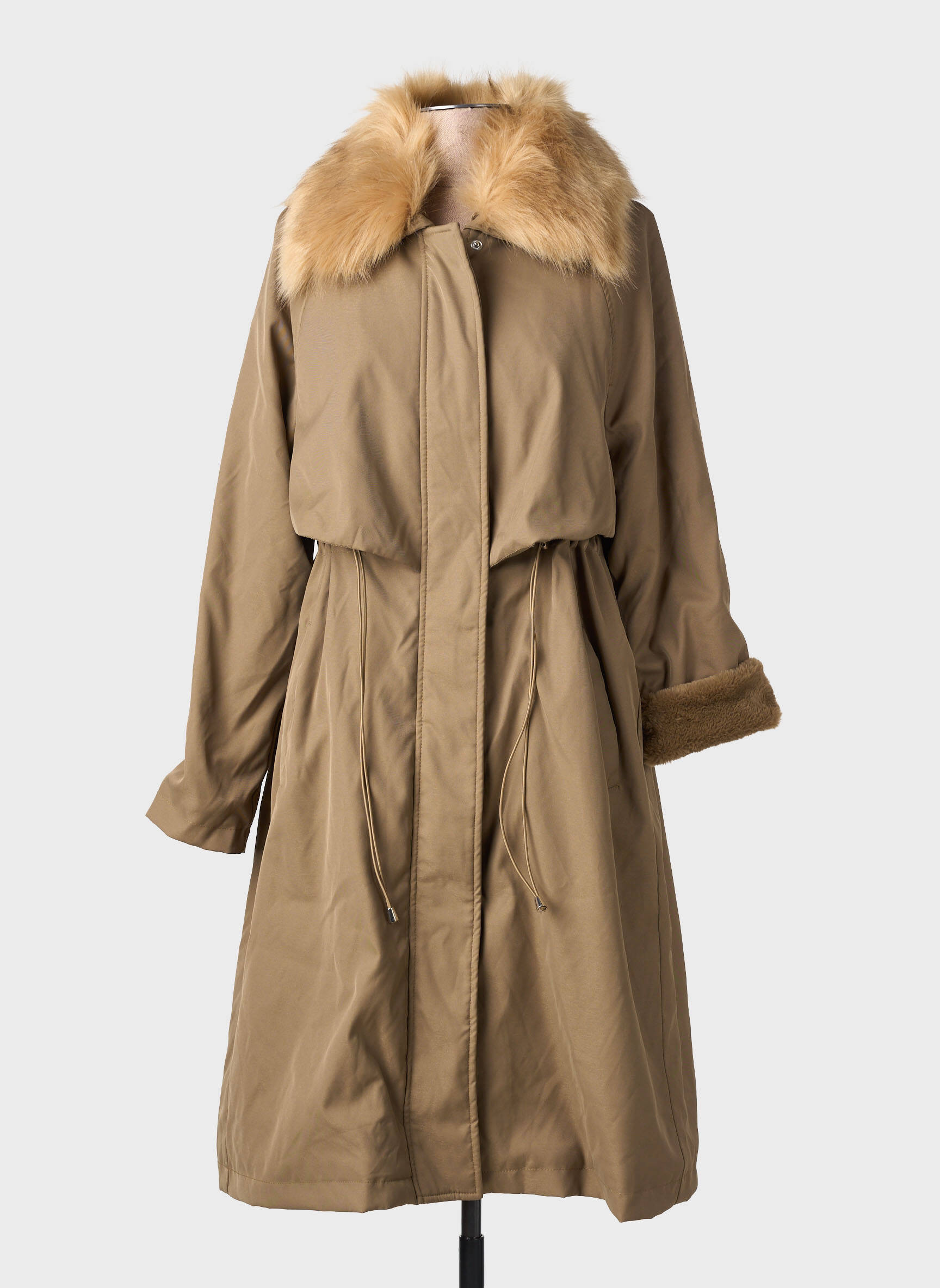 Parka finisaj interior cu căptușeală din polar fără glugă verde MOLLY BRACKEN femeie