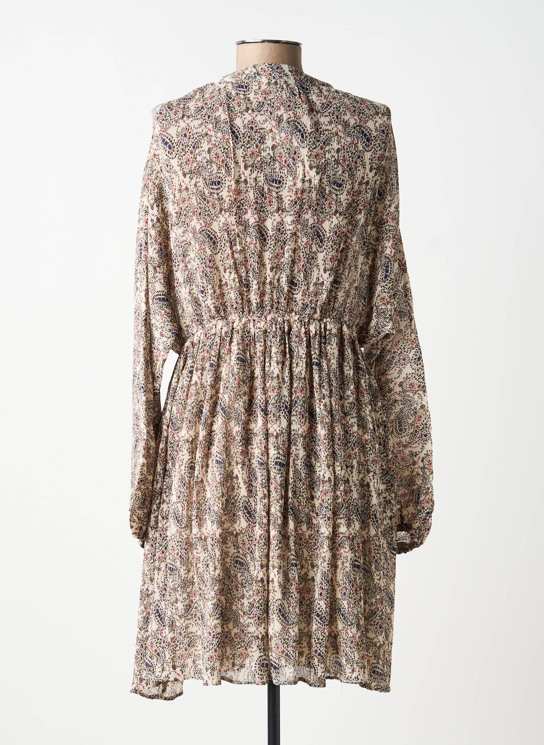 Rochie midi croială fluidă mâneci lungi bej MOLLY BRACKEN femeie