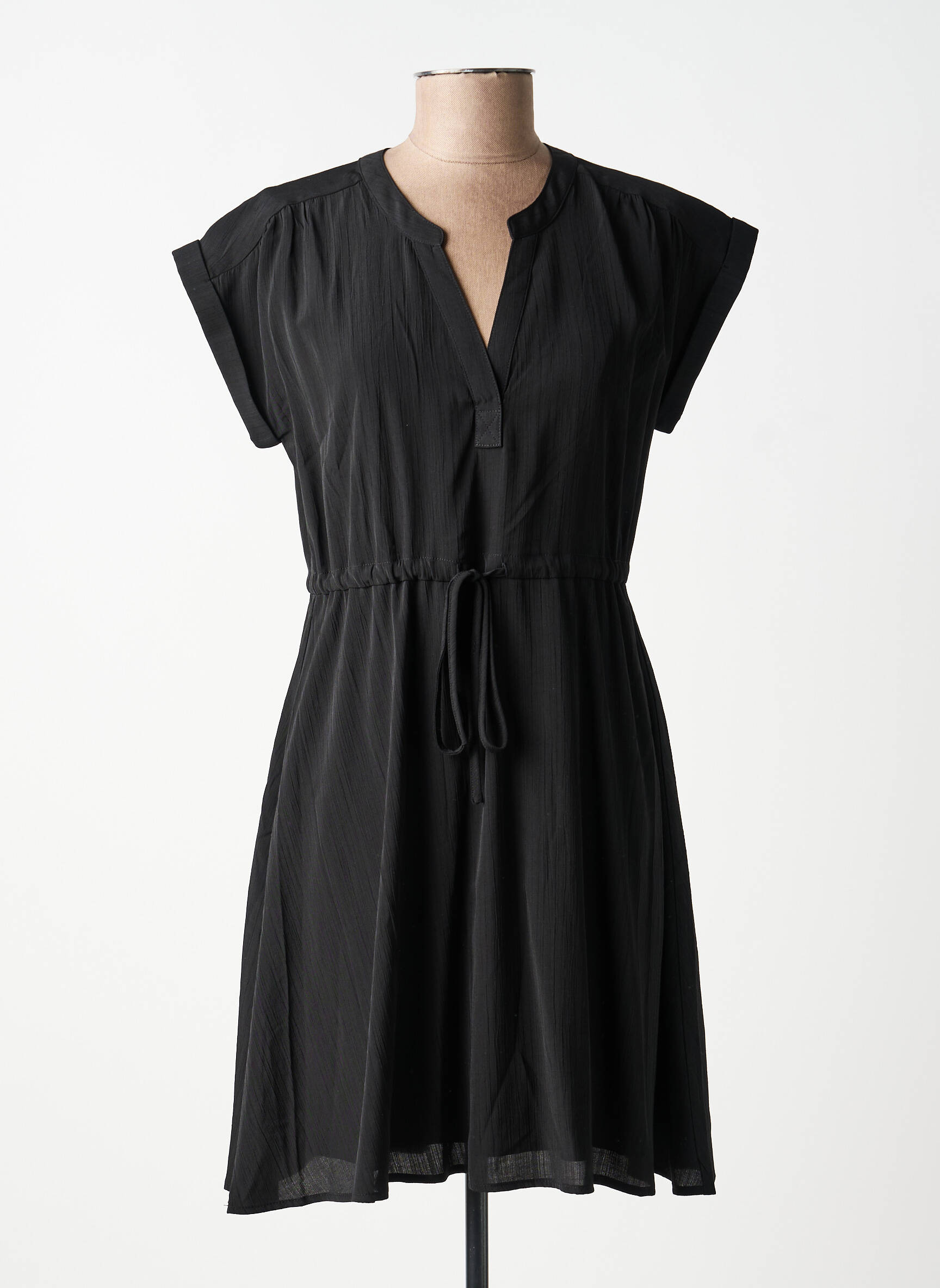 Rochie midi croială fluidă mâneci scurte negru MOLLY BRACKEN femeie