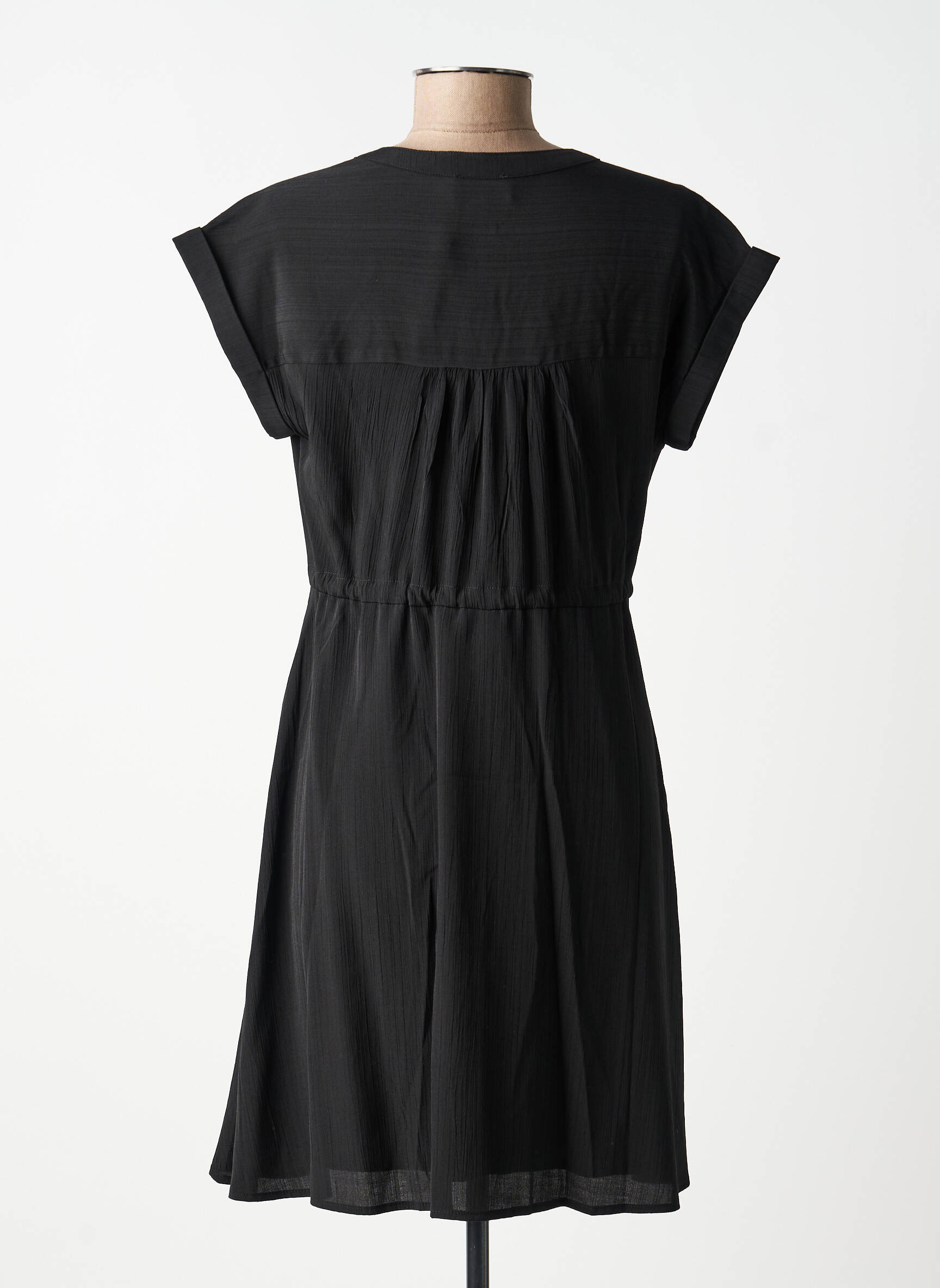 Rochie midi croială fluidă mâneci scurte negru MOLLY BRACKEN femeie