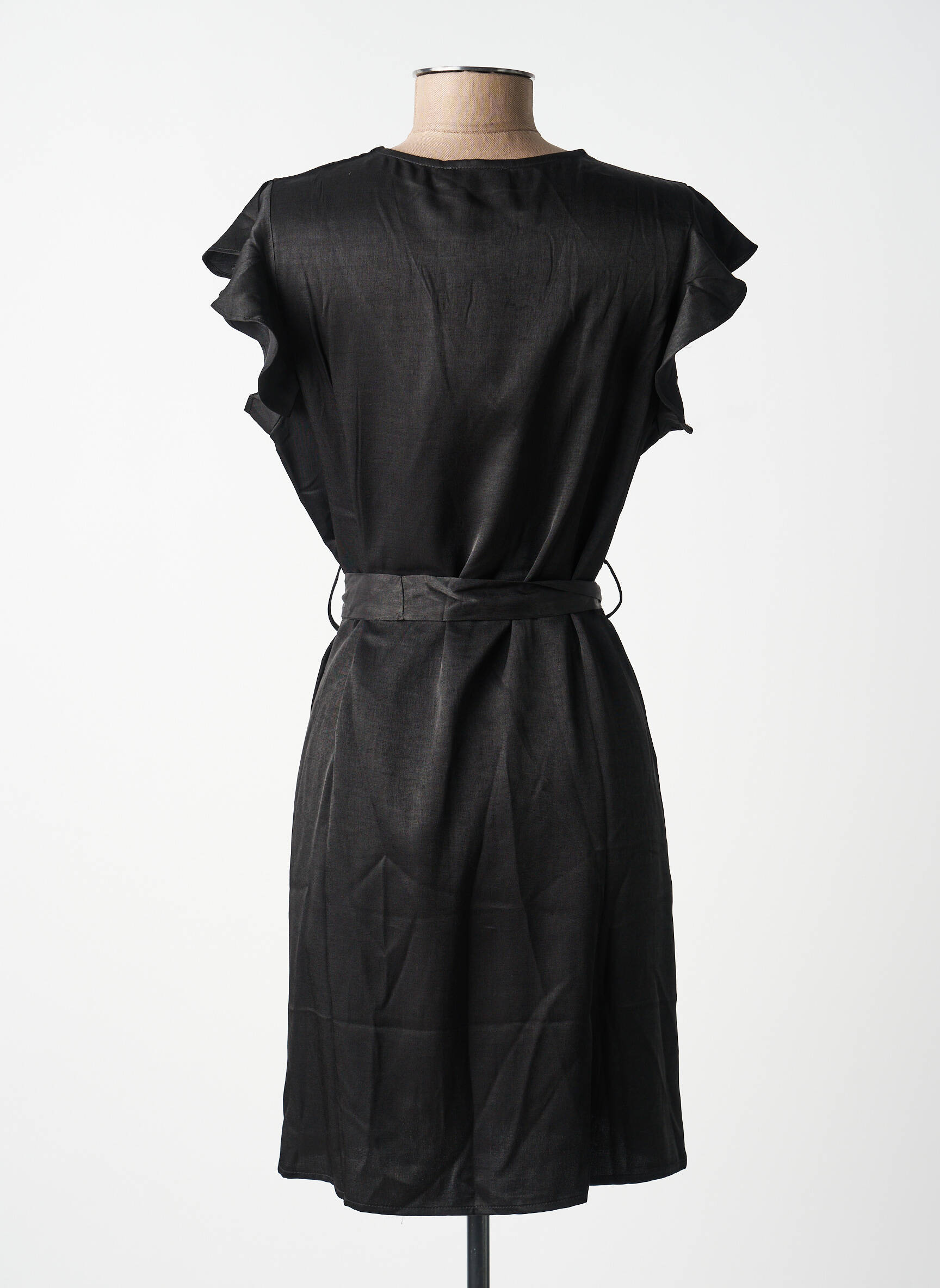 Rochie midi croială fluidă mâneci scurte negru MOLLY BRACKEN femeie