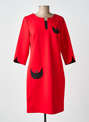 Rochie midi mâneci 3/4 mâneci 3/4 roșu GUY DUBOUIS femeie
