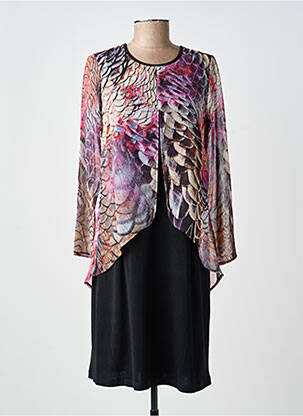 Rochie midi mâneci 3/4 mâneci 3/4 negru GUY DUBOUIS femeie