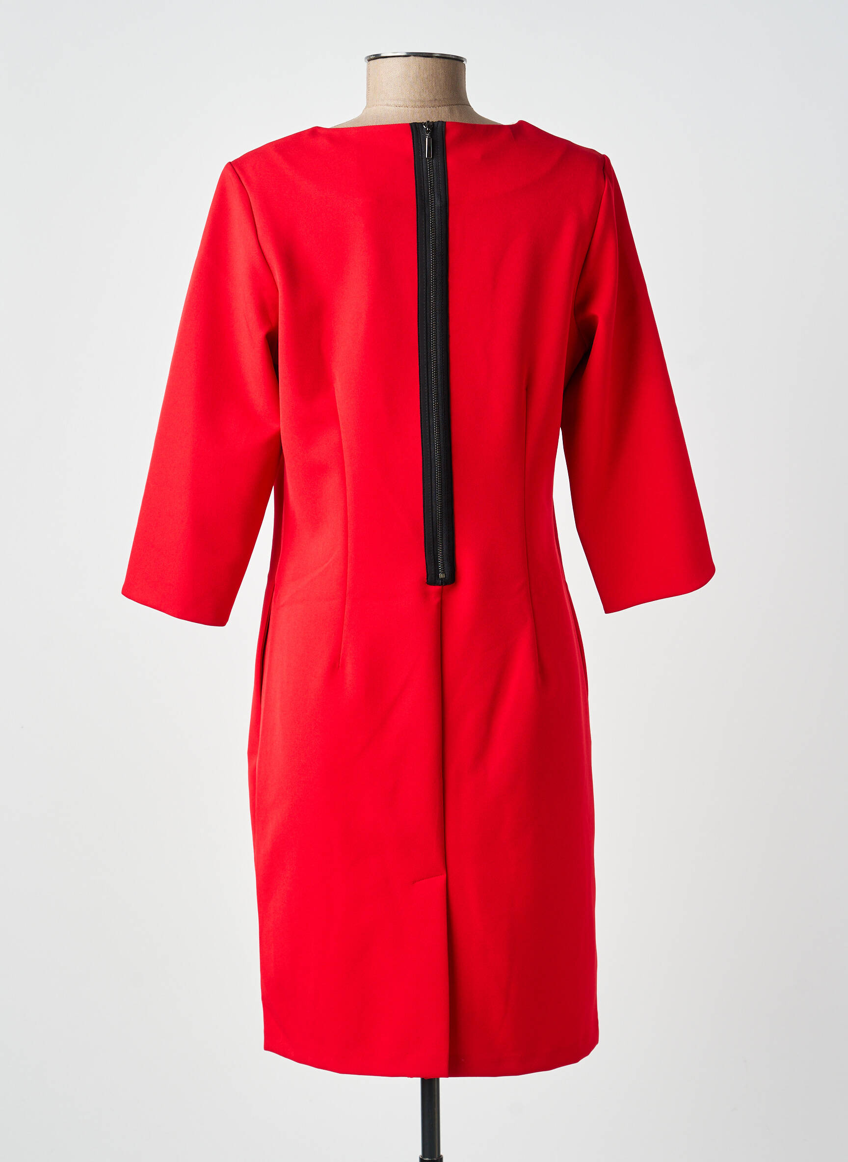 Rochie midi mâneci 3/4 mâneci 3/4 roșu GUY DUBOUIS femeie