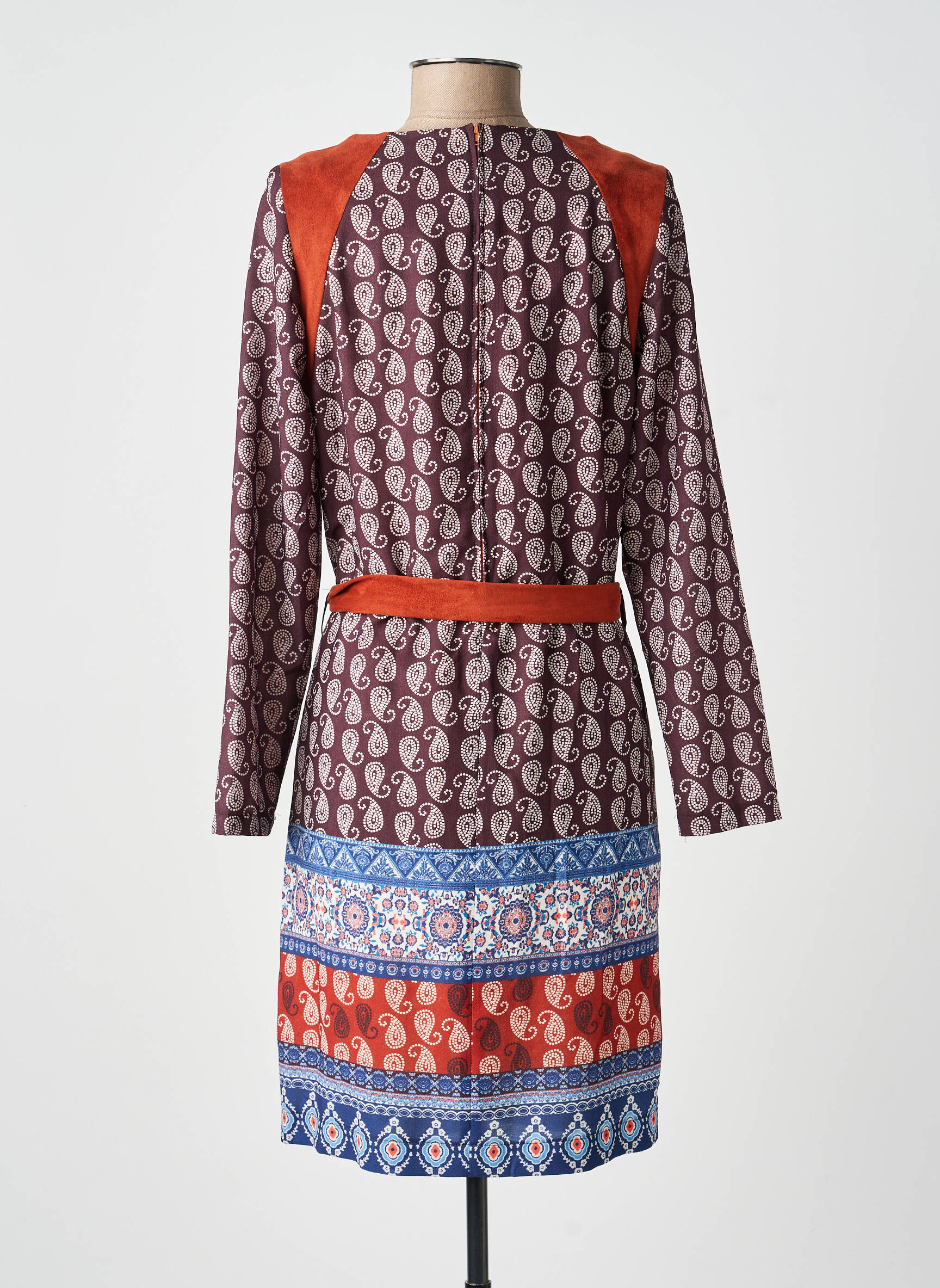 Rochie midi țesătură crep mâneci lungi roșu FRANCE RIVOIRE femeie