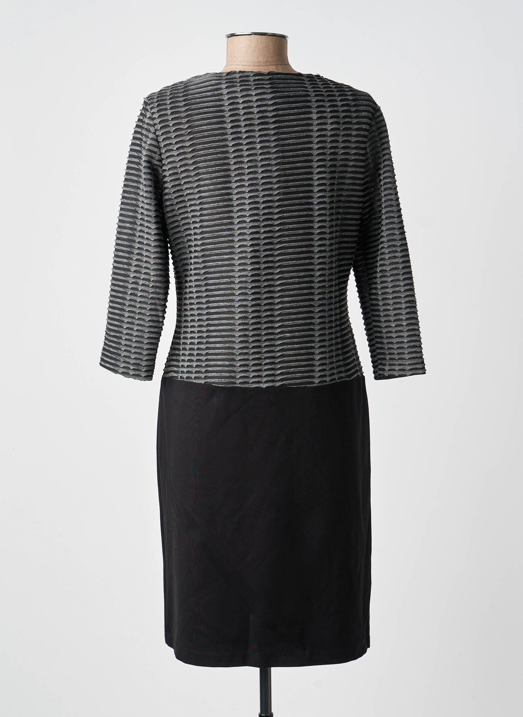 Rochie midi mâneci 3/4 mâneci 3/4 gri GUY DUBOUIS femeie