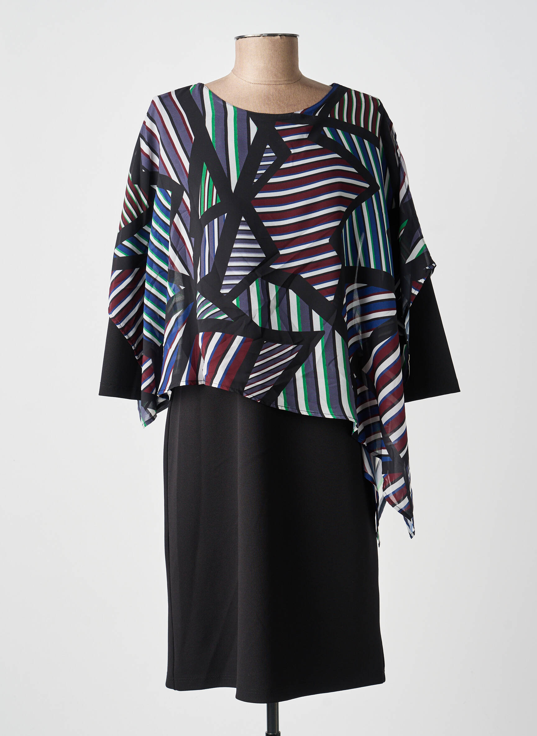 Rochie midi mâneci 3/4 mâneci 3/4 negru GUY DUBOUIS femeie