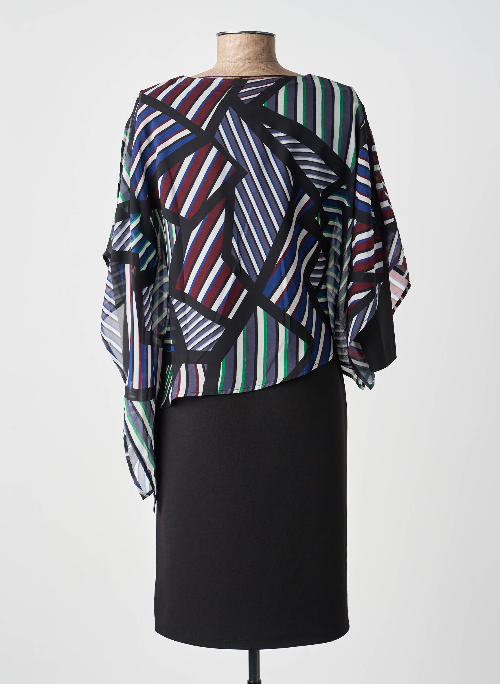 Rochie midi mâneci 3/4 mâneci 3/4 negru GUY DUBOUIS femeie