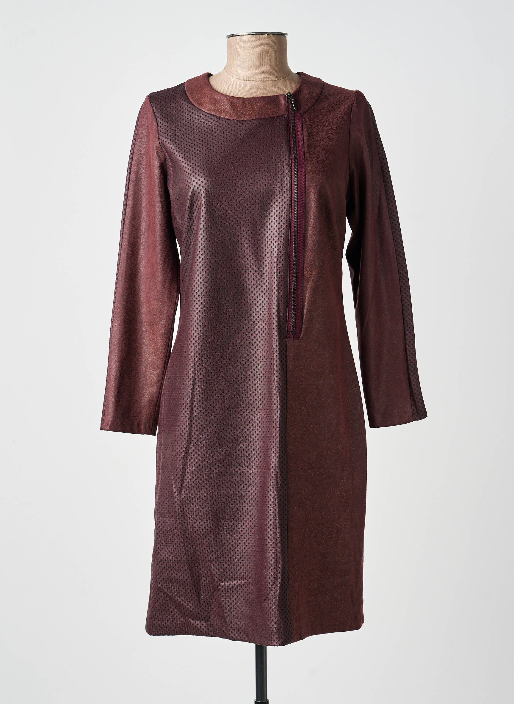 Rochie scurtă mâneci lungi mâneci lungi maro FRANCE RIVOIRE femeie