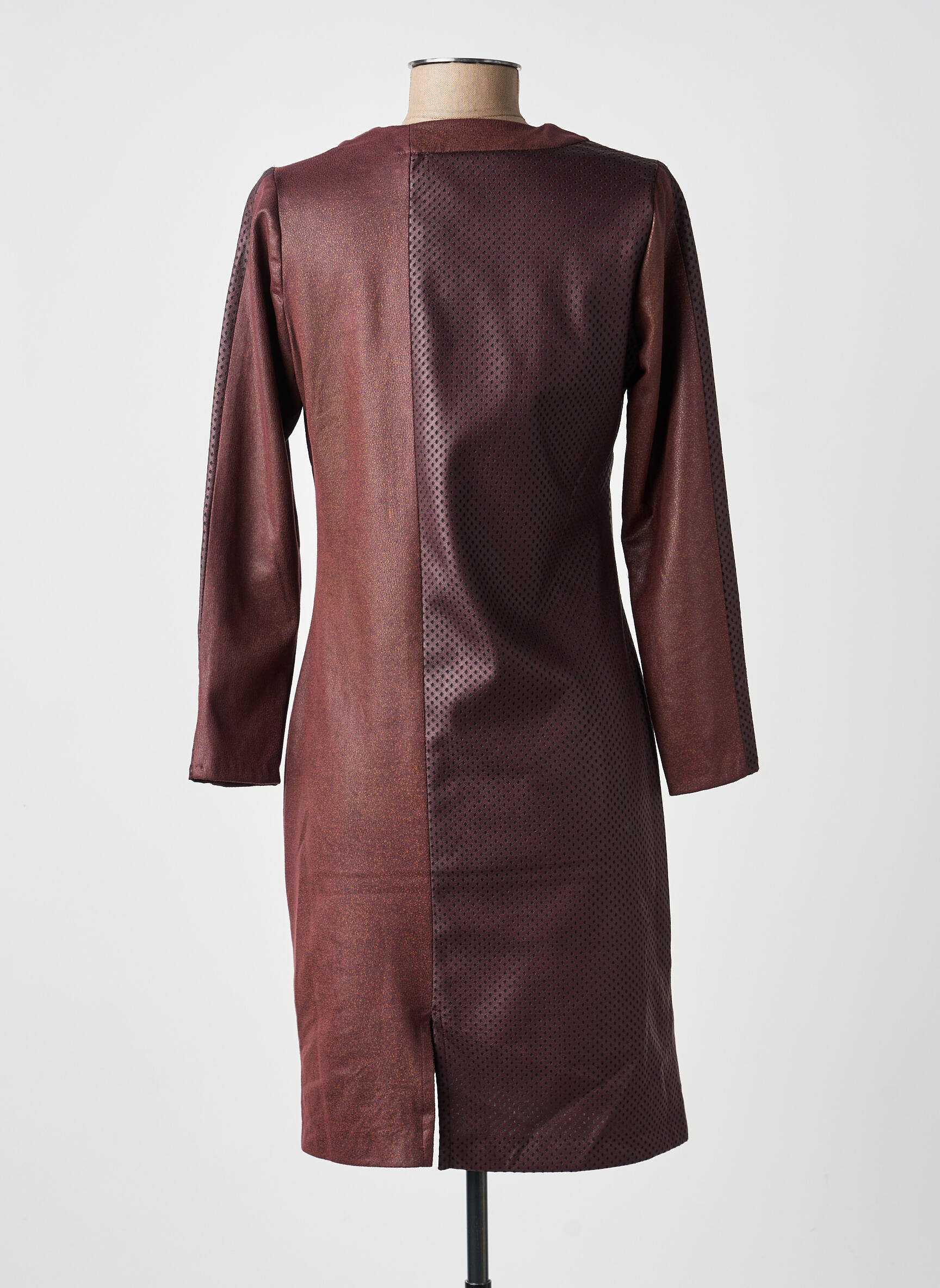 Rochie scurtă mâneci lungi mâneci lungi maro FRANCE RIVOIRE femeie