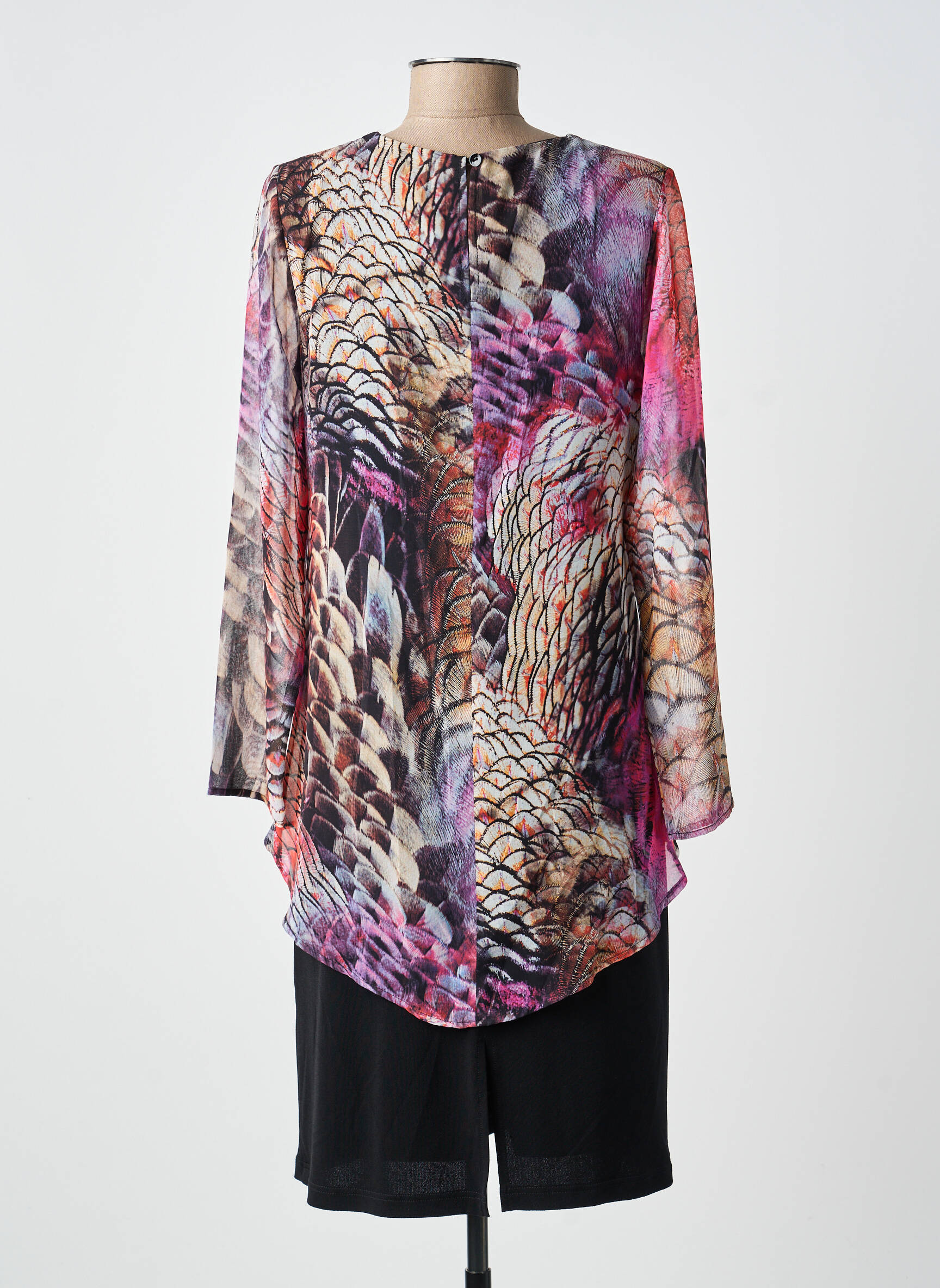 Rochie midi mâneci 3/4 mâneci 3/4 negru GUY DUBOUIS femeie