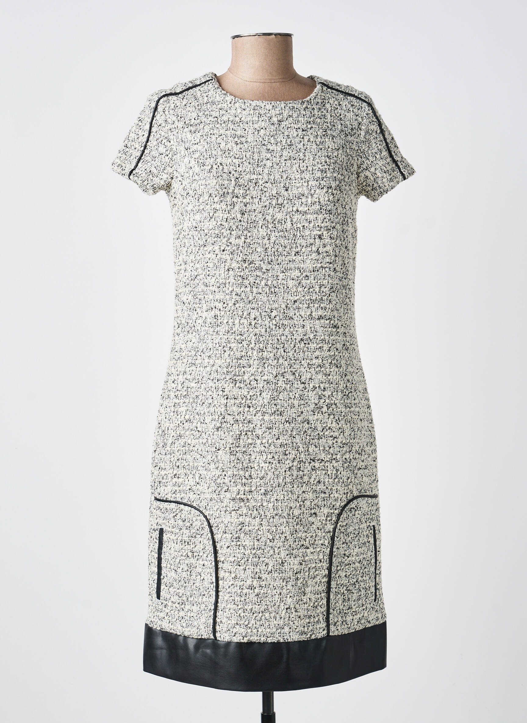 Rochie midi mâneci scurte mâneci scurte argintiu MERI & ESCA femeie