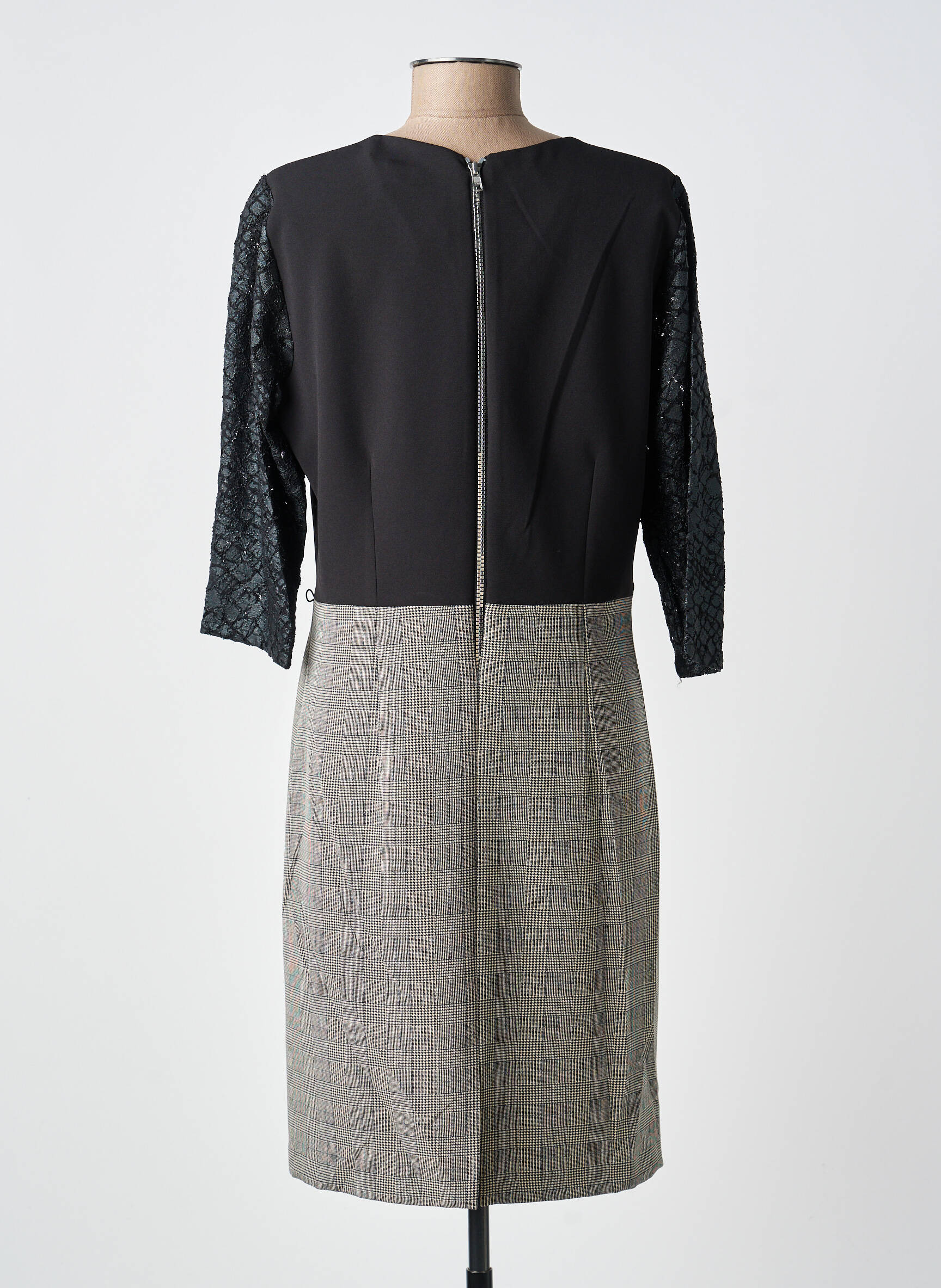 Rochie midi mâneci 3/4 mâneci 3/4 negru MERI & ESCA femeie