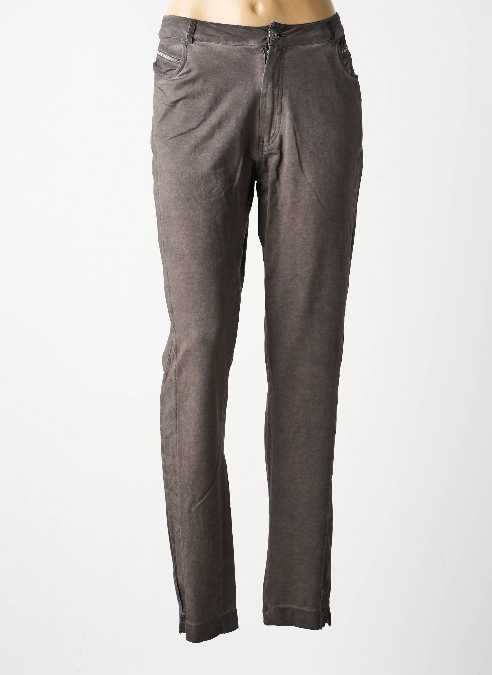 Pantalon slim mărime normală mărime normală gri MERI & ESCA femeie