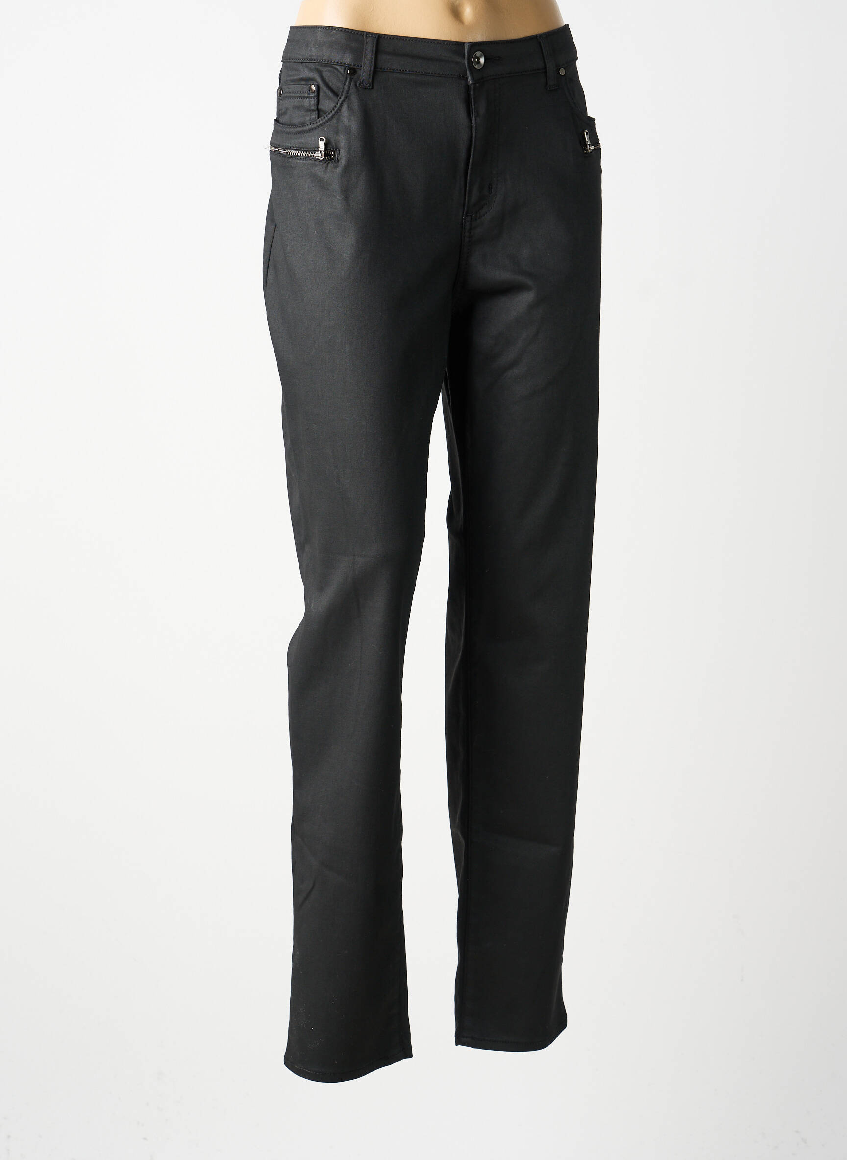 Pantalon slim elasticitate mărime normală negru MERI & ESCA femeie