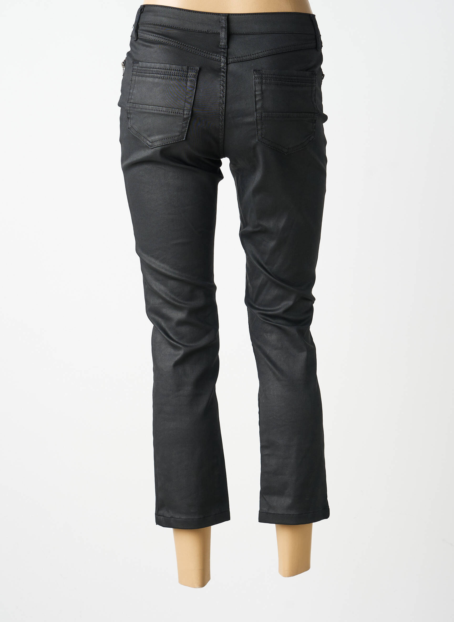 Pantalon trei sferturi elasticitate mărime normală negru MERI & ESCA femeie