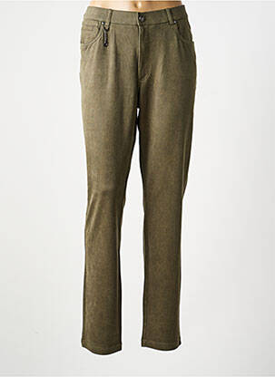 Pantalon slim elasticitate verde LCDN femeie