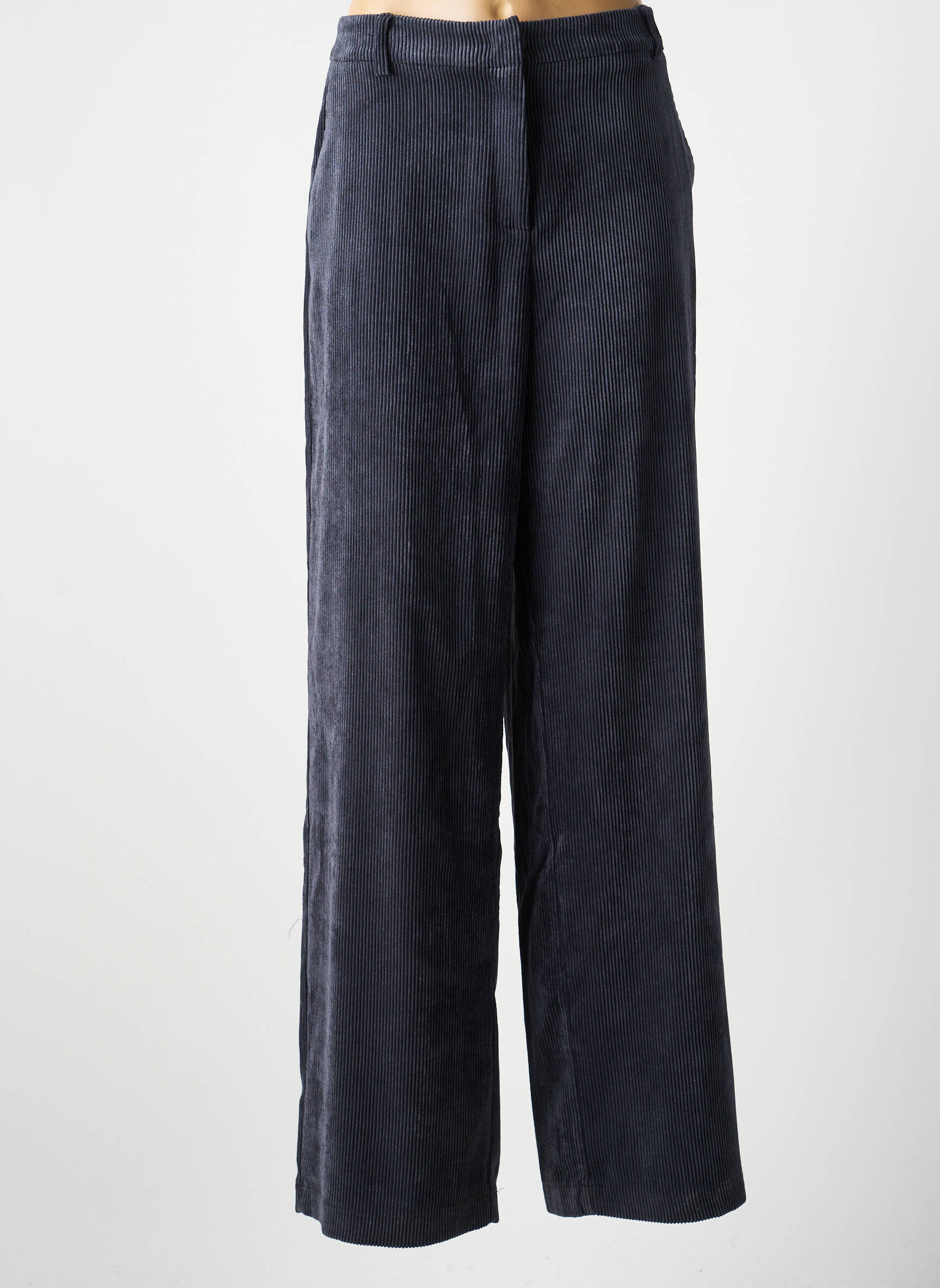 Pantalon larg talie cu cleme mărime normală gri IMPERIAL femeie
