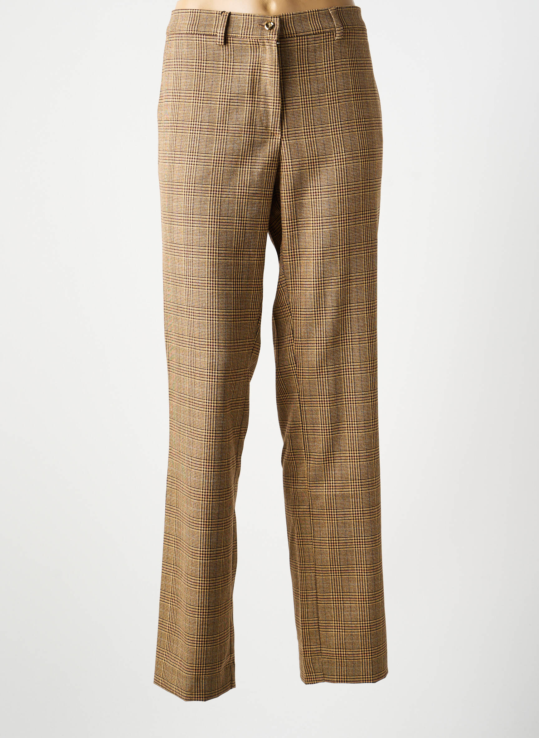 Pantalon drept țesătură crep mărime normală bej LCDN femeie