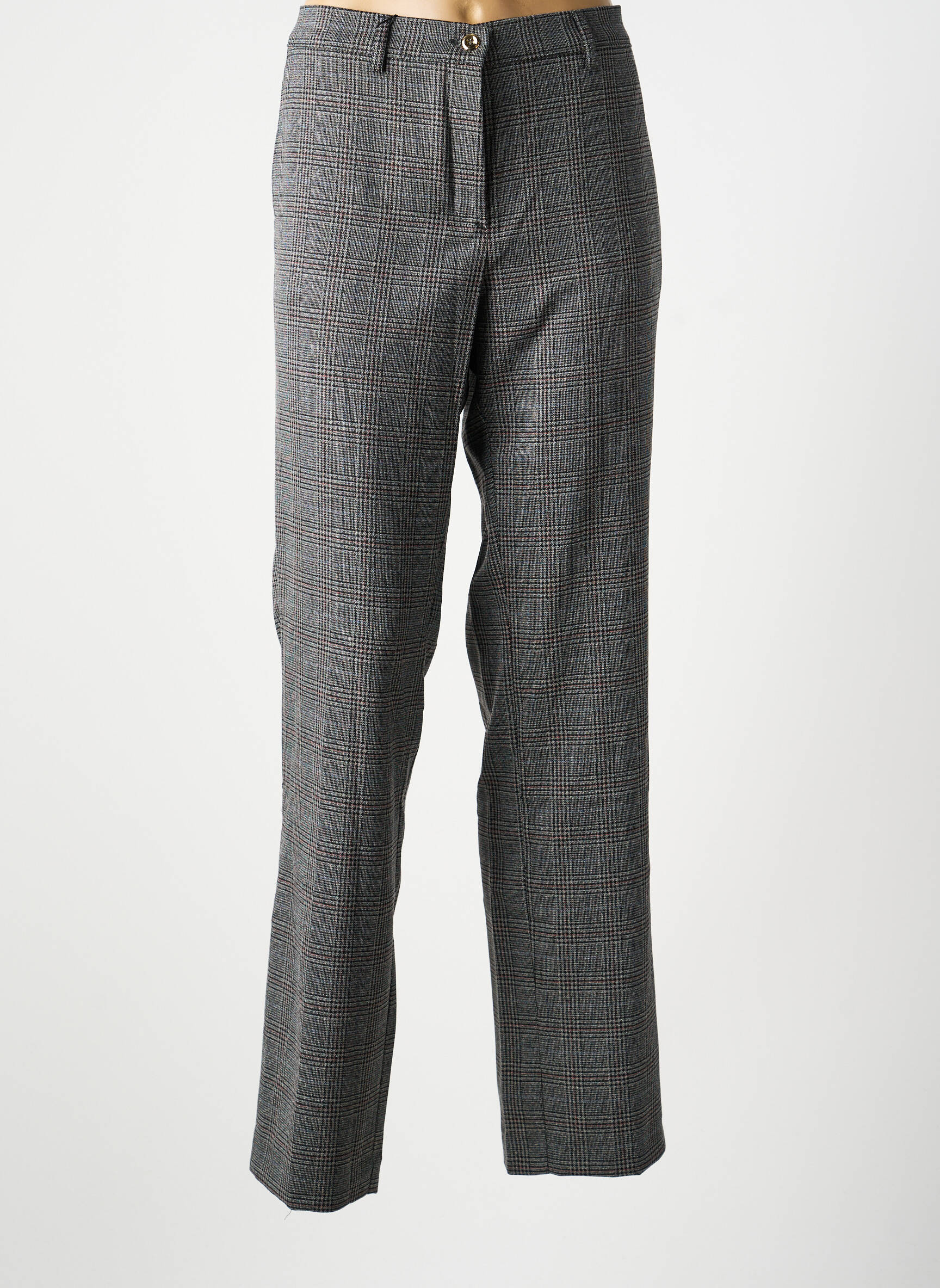Pantalon drept țesătură crep mărime normală gri LCDN femeie