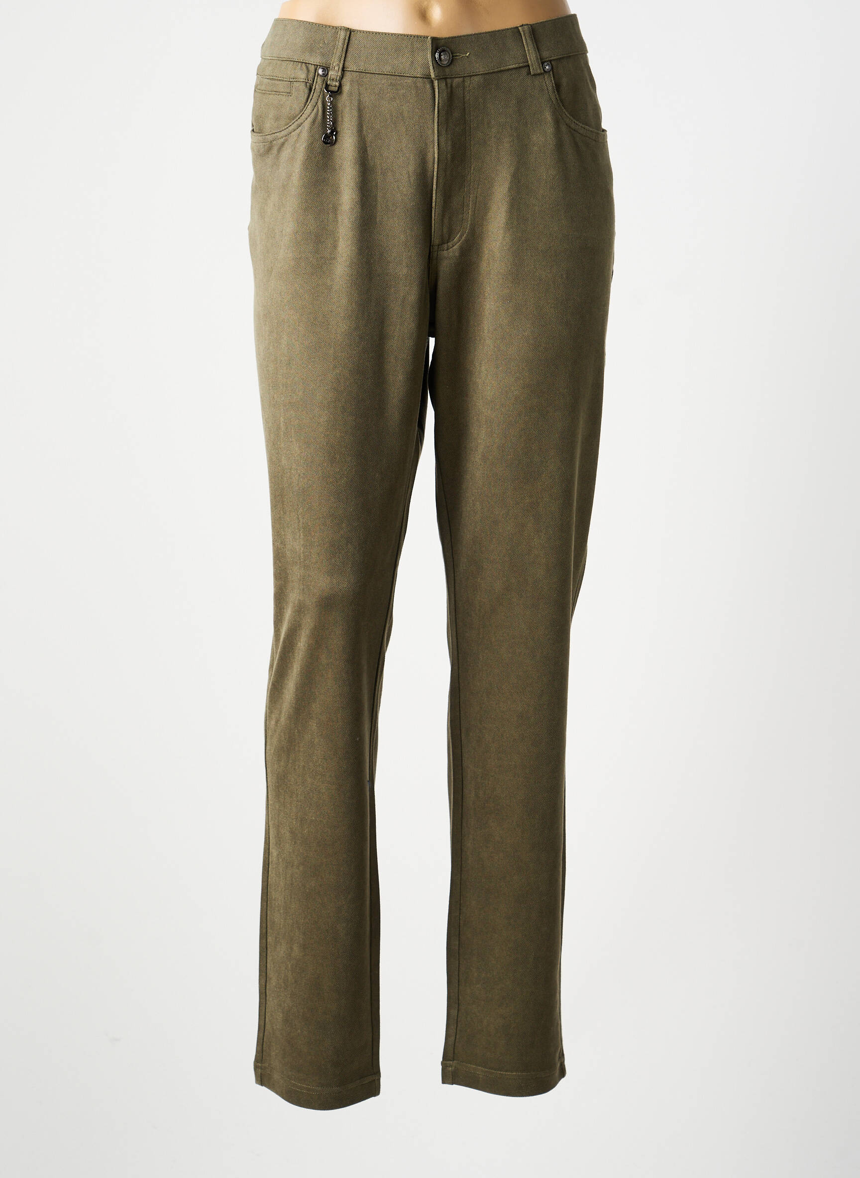 Pantalon slim elasticitate verde LCDN femeie