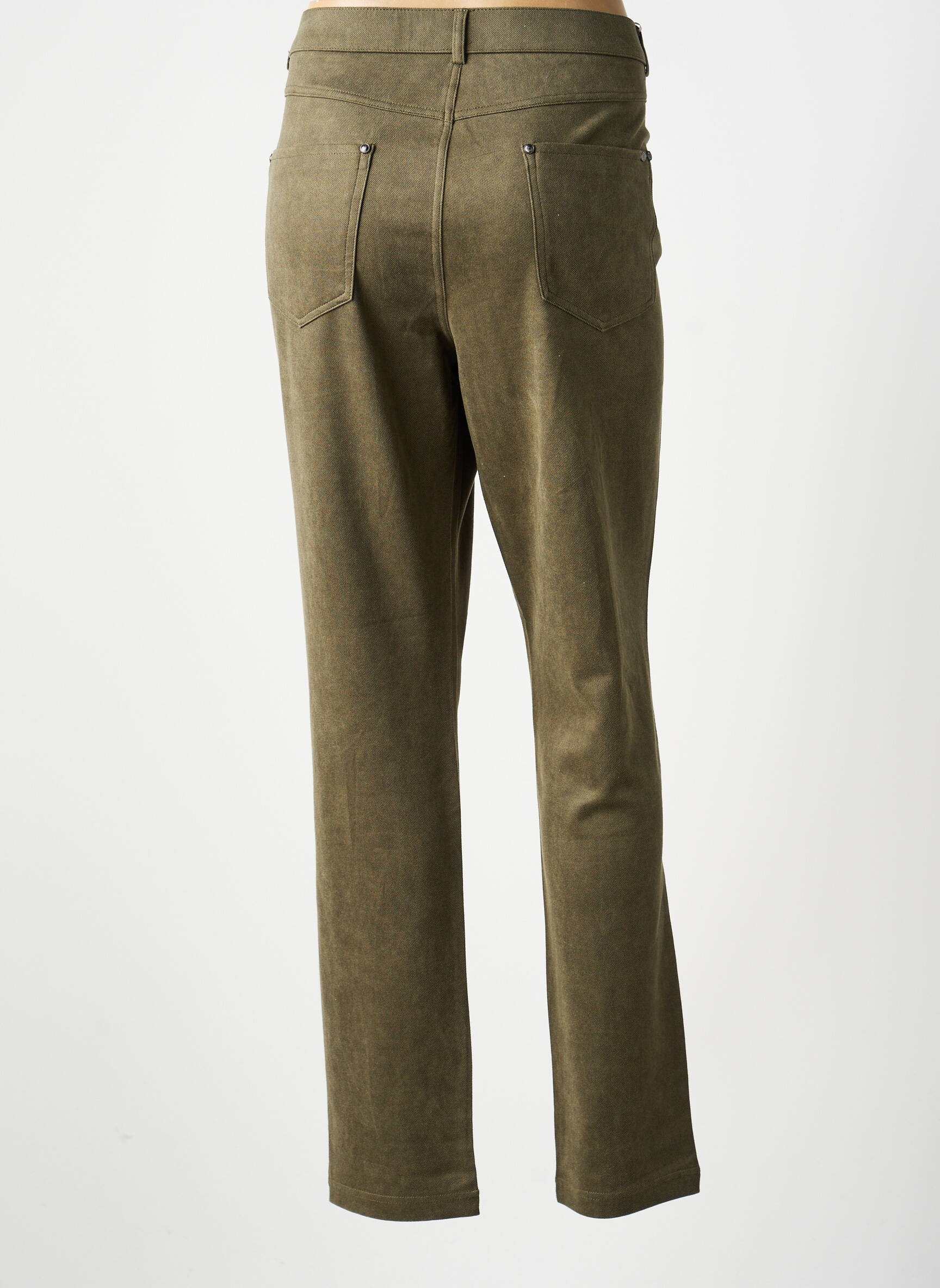 Pantalon slim elasticitate verde LCDN femeie